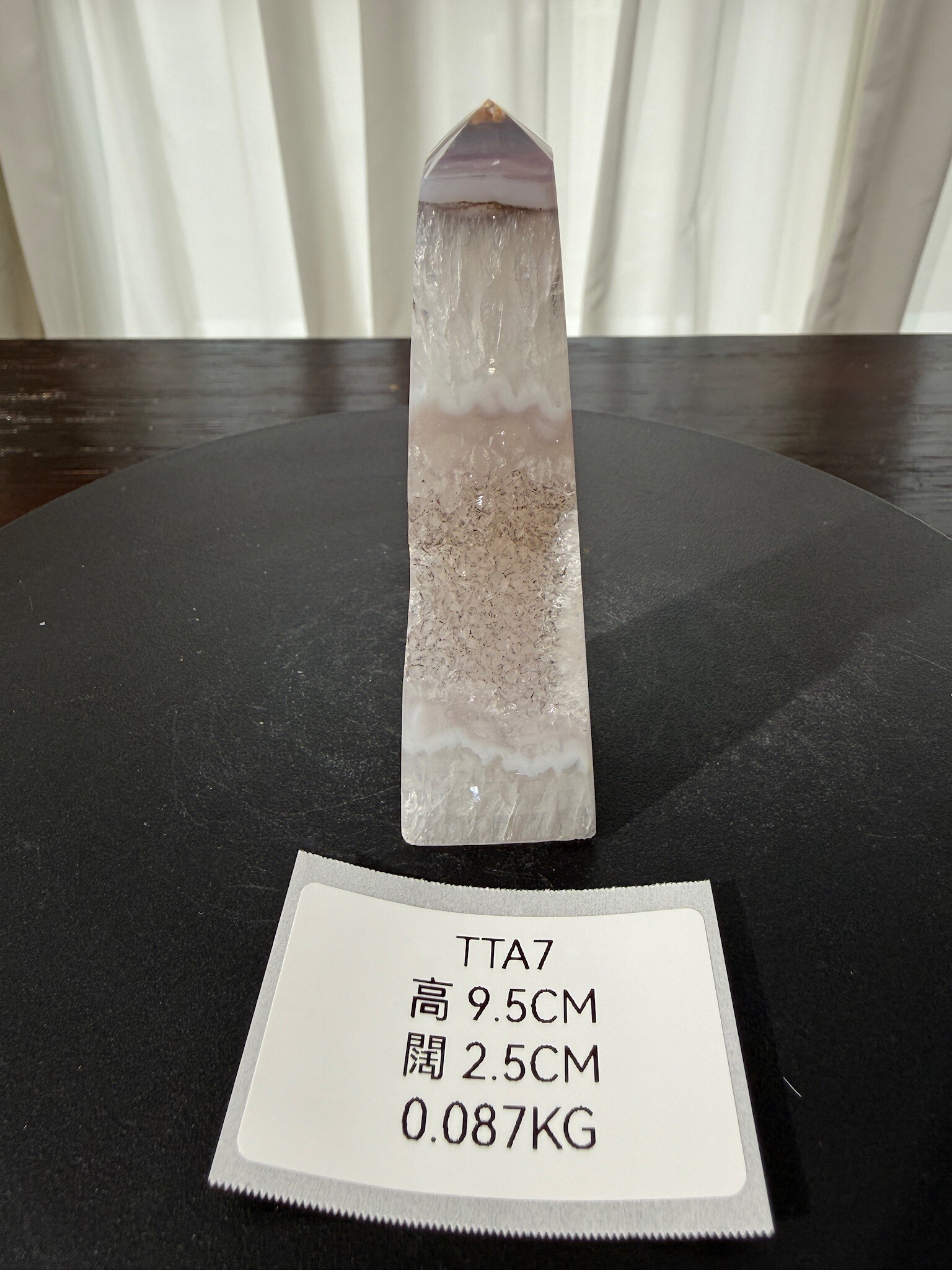 ZA334 TTA7 瑪瑙水晶方尖碑 高度9.5cm 闊度2.5cm 重量0.087kg
