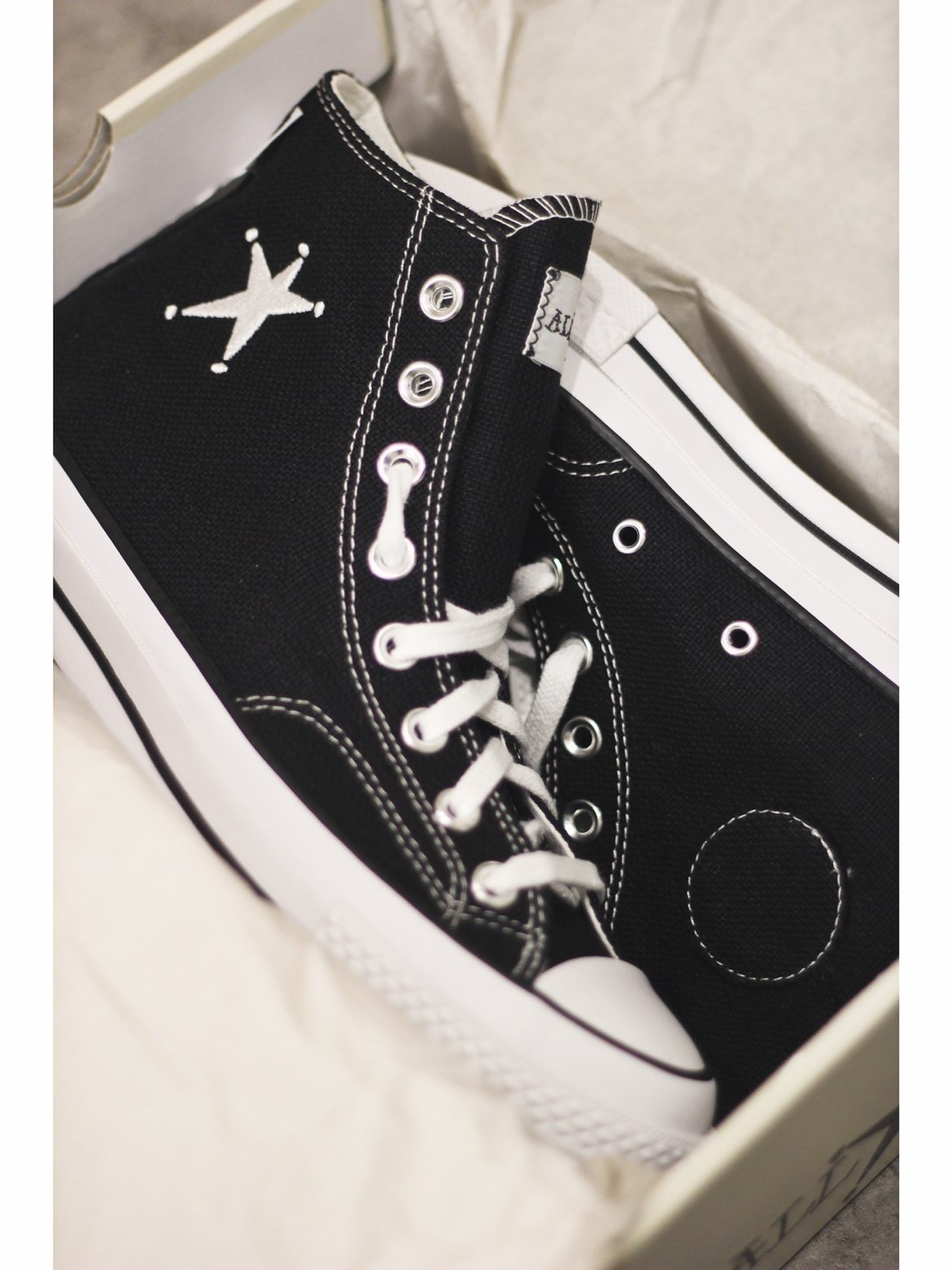 代購-Stussy x Converse Chuck 70 70s 高筒 帆布鞋 男女同款 黑白 A01765C