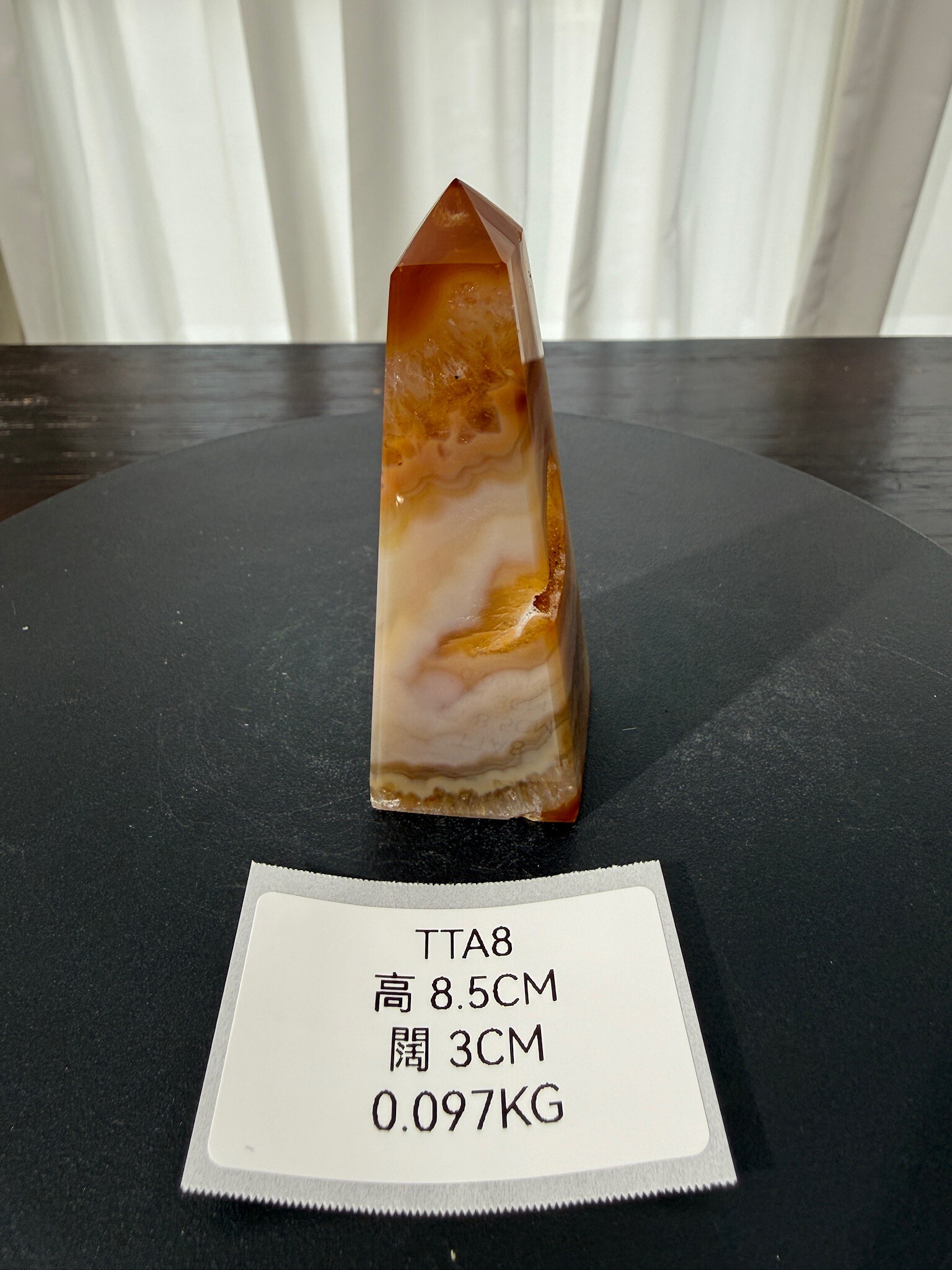 ZA335 TTA8 瑪瑙水晶方尖碑 高度8.5cm 闊度3cm 重量0.097kg