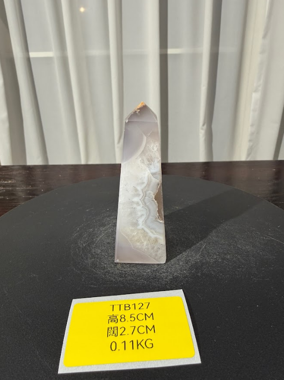 ZA514 TTB127 瑪瑙水晶方尖碑 高度8.5cm 闊度2.7cm 重量0.11kg