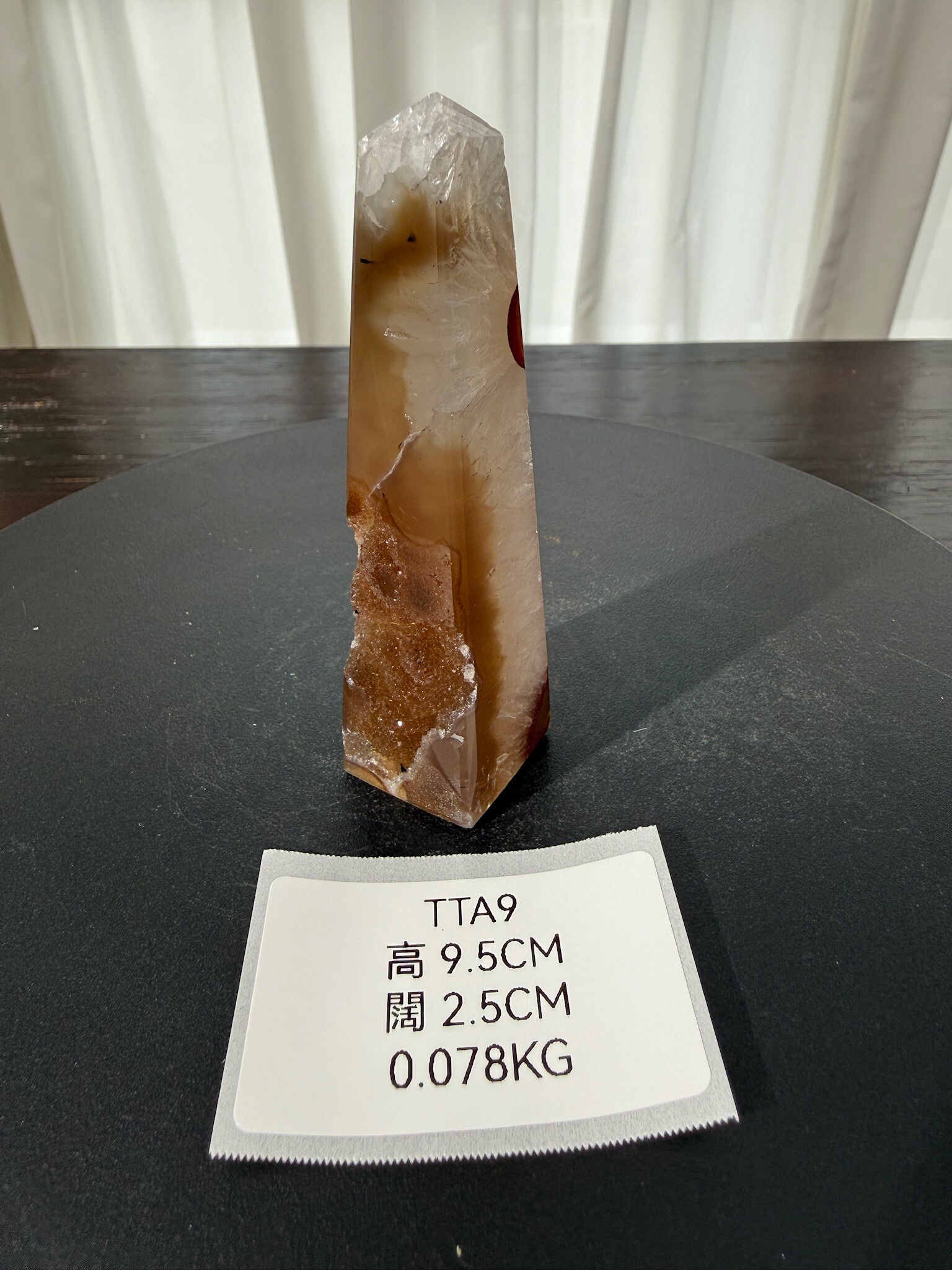ZA336 TTA9 瑪瑙水晶方尖碑 高度9.5cm 闊度2.5cm 重量0.078kg
