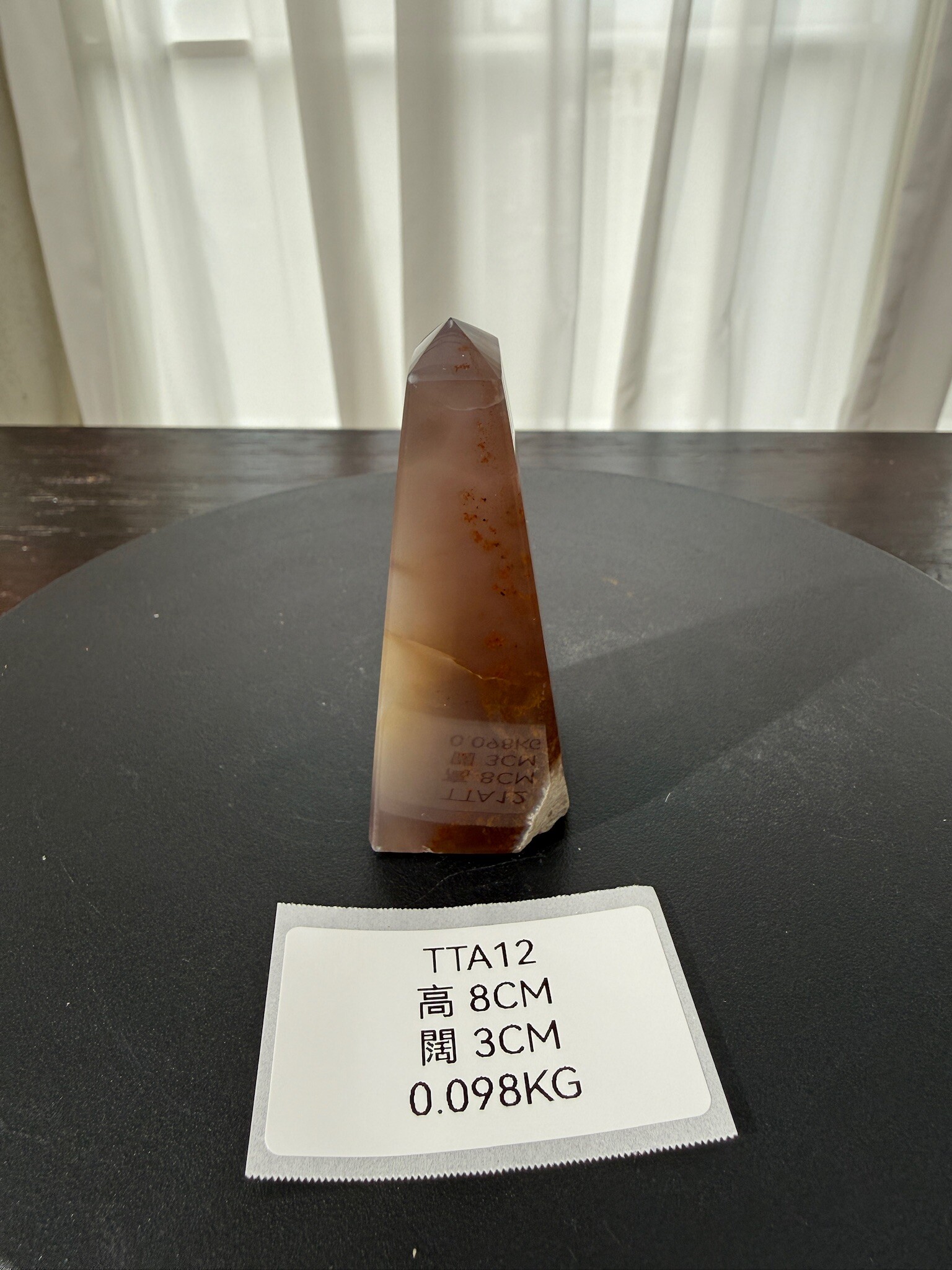 ZA339 TTA12 瑪瑙水晶方尖碑 高度8cm 闊度3cm 重量0.098kg