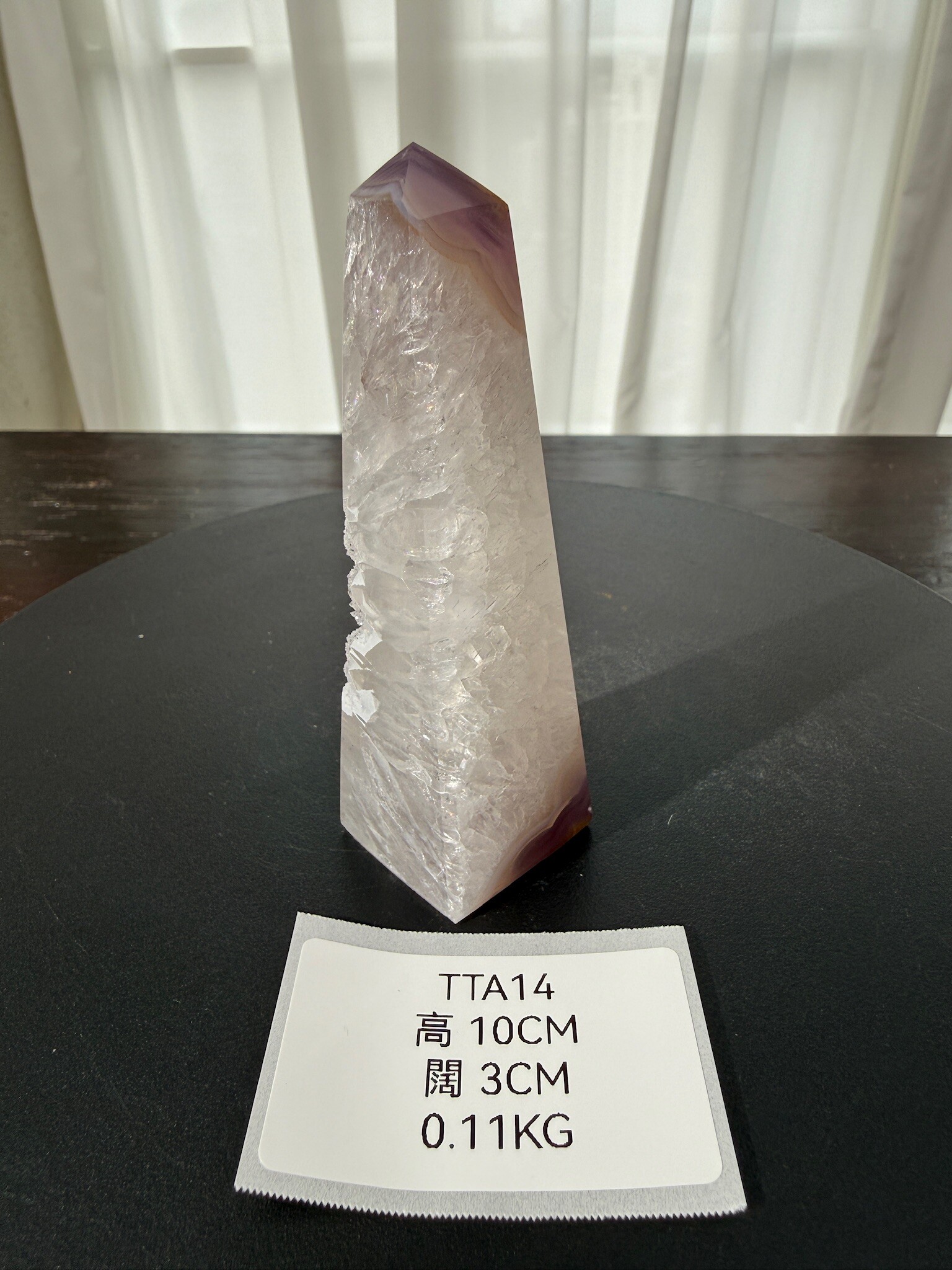 ZA341 TTA14 瑪瑙水晶方尖碑 高度10cm 闊度3cm 重量0.11kg