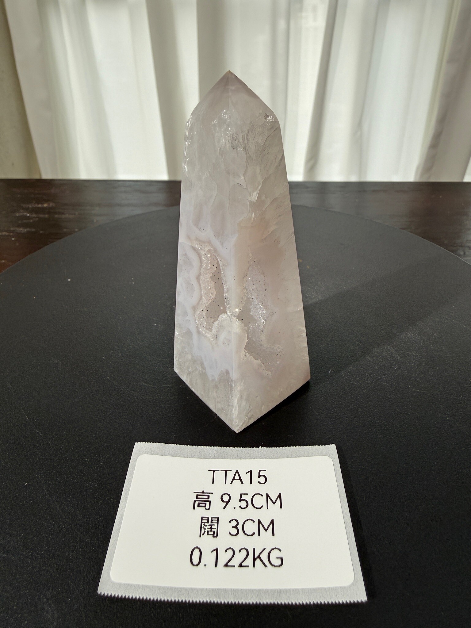 ZA342 TTA15 瑪瑙水晶方尖碑 高度9.5cm 闊度3cm 重量0.122kg