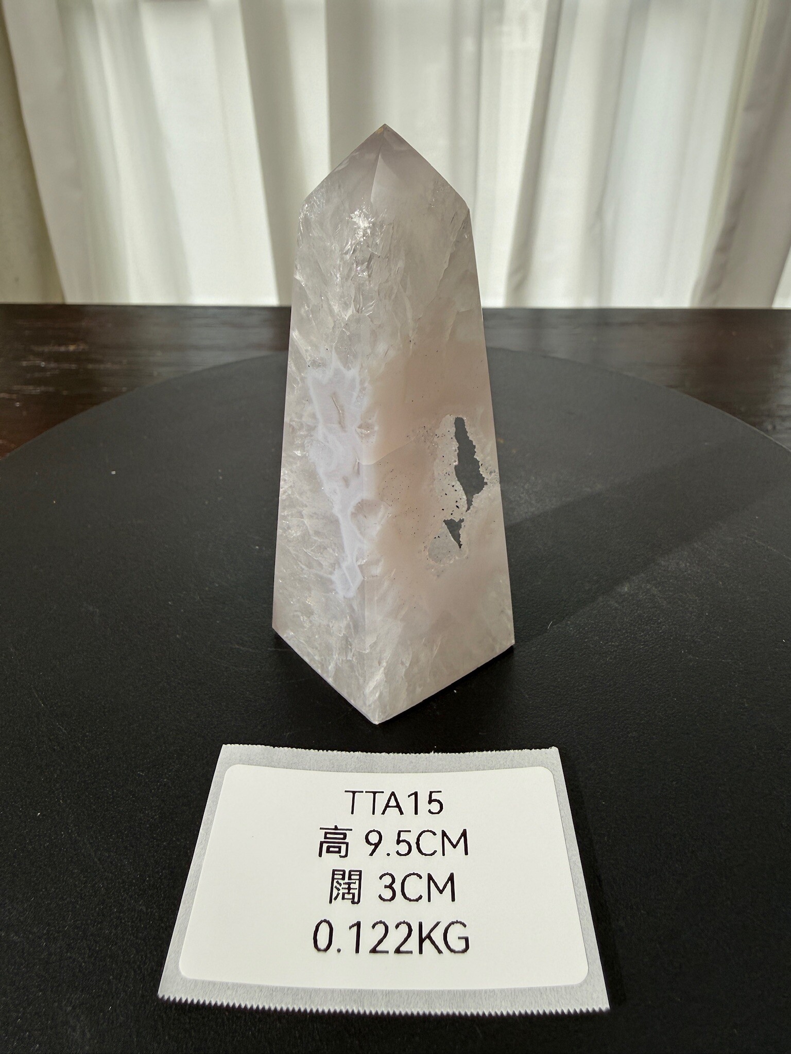 ZA342 TTA15 瑪瑙水晶方尖碑 高度9.5cm 闊度3cm 重量0.122kg