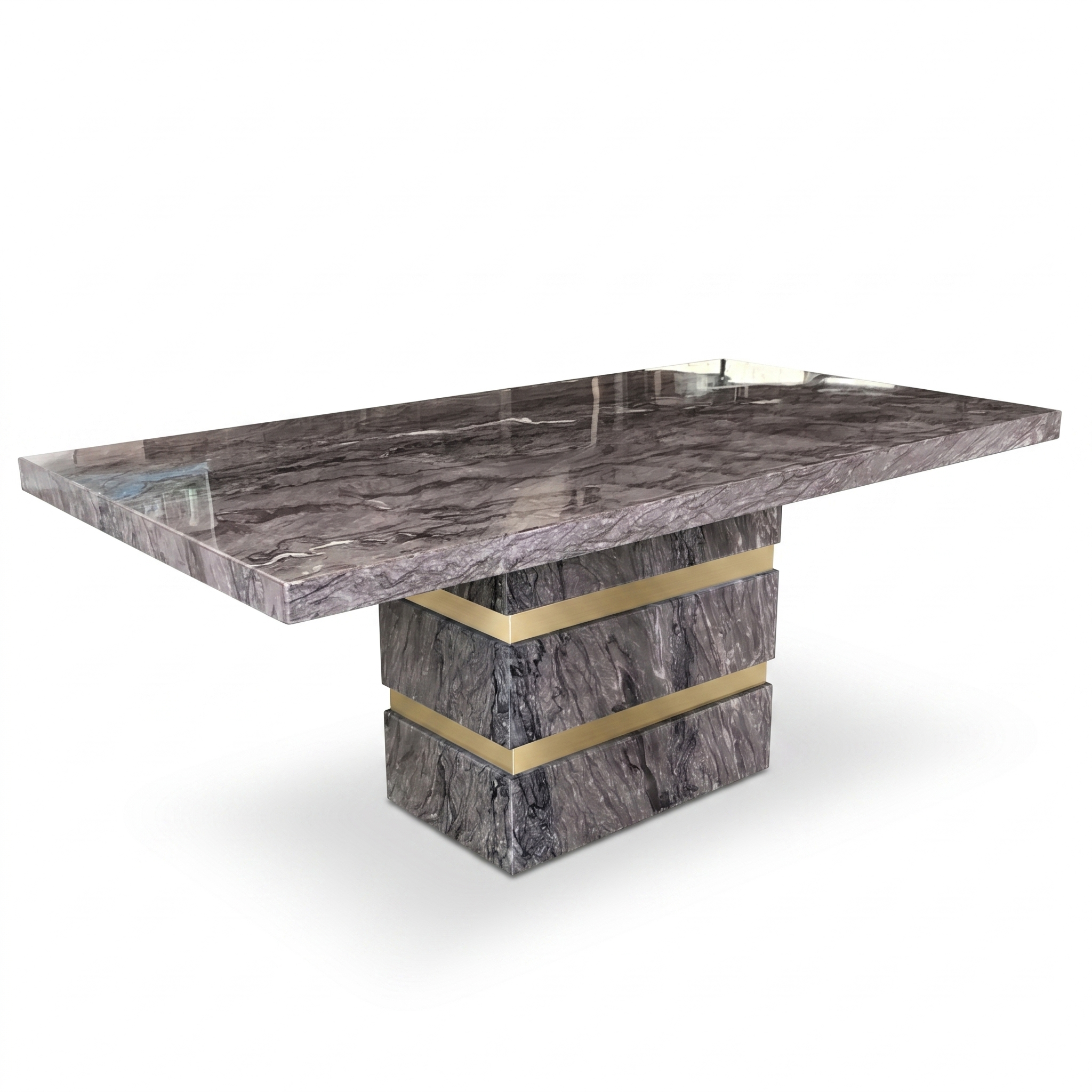 「帝景之選」極致奢華石紋餐桌：現代金屬勾勒工藝美學