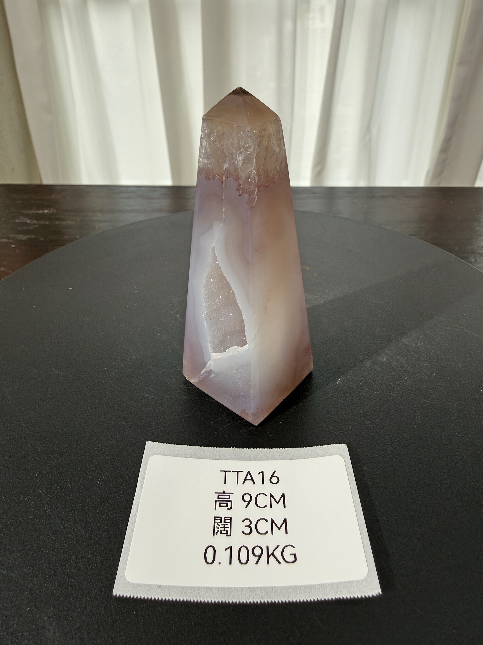 ZA343 TTA16 瑪瑙水晶方尖碑 高度9cm 闊度3cm 重量0.109kg