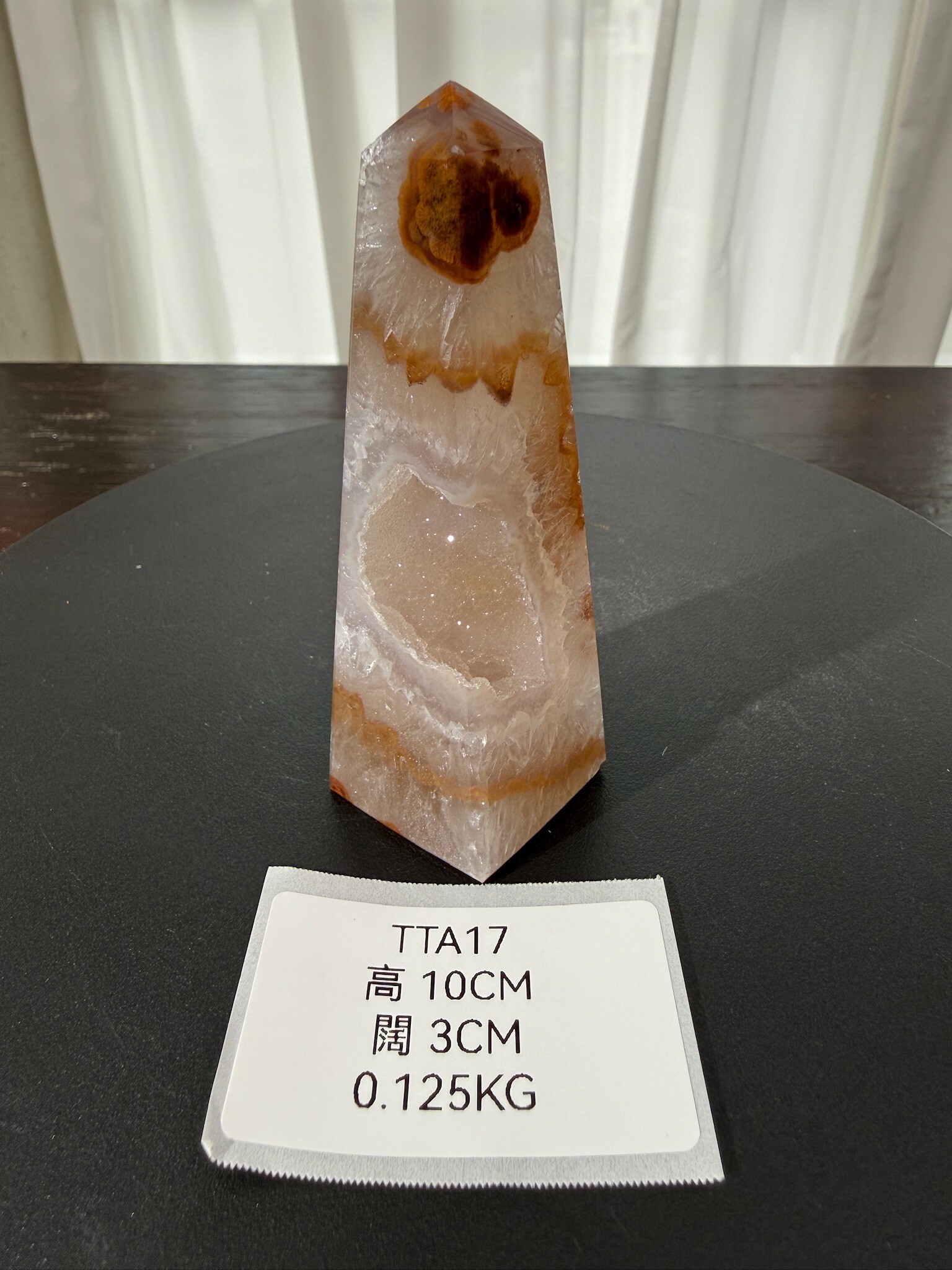 ZA344 TTA17 瑪瑙水晶方尖碑 高度10cm 闊度3cm 重量0.125kg