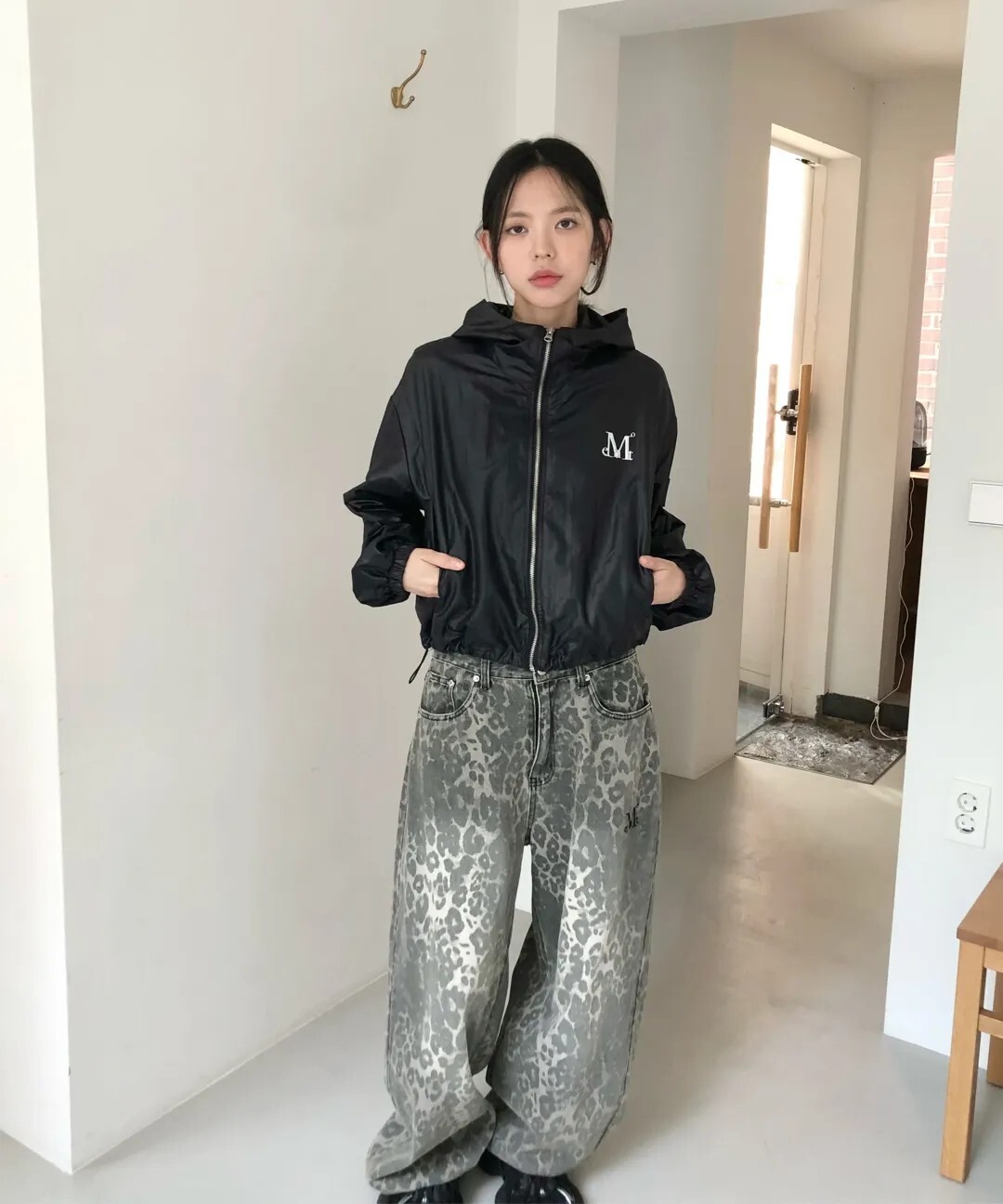 【預購】MUCENT 豹紋 水洗 刷舊 寬褲 闊腿褲 DITT SNAP BUTTON LEOPARD WIDE PANTS 牛仔褲 長褲 男女