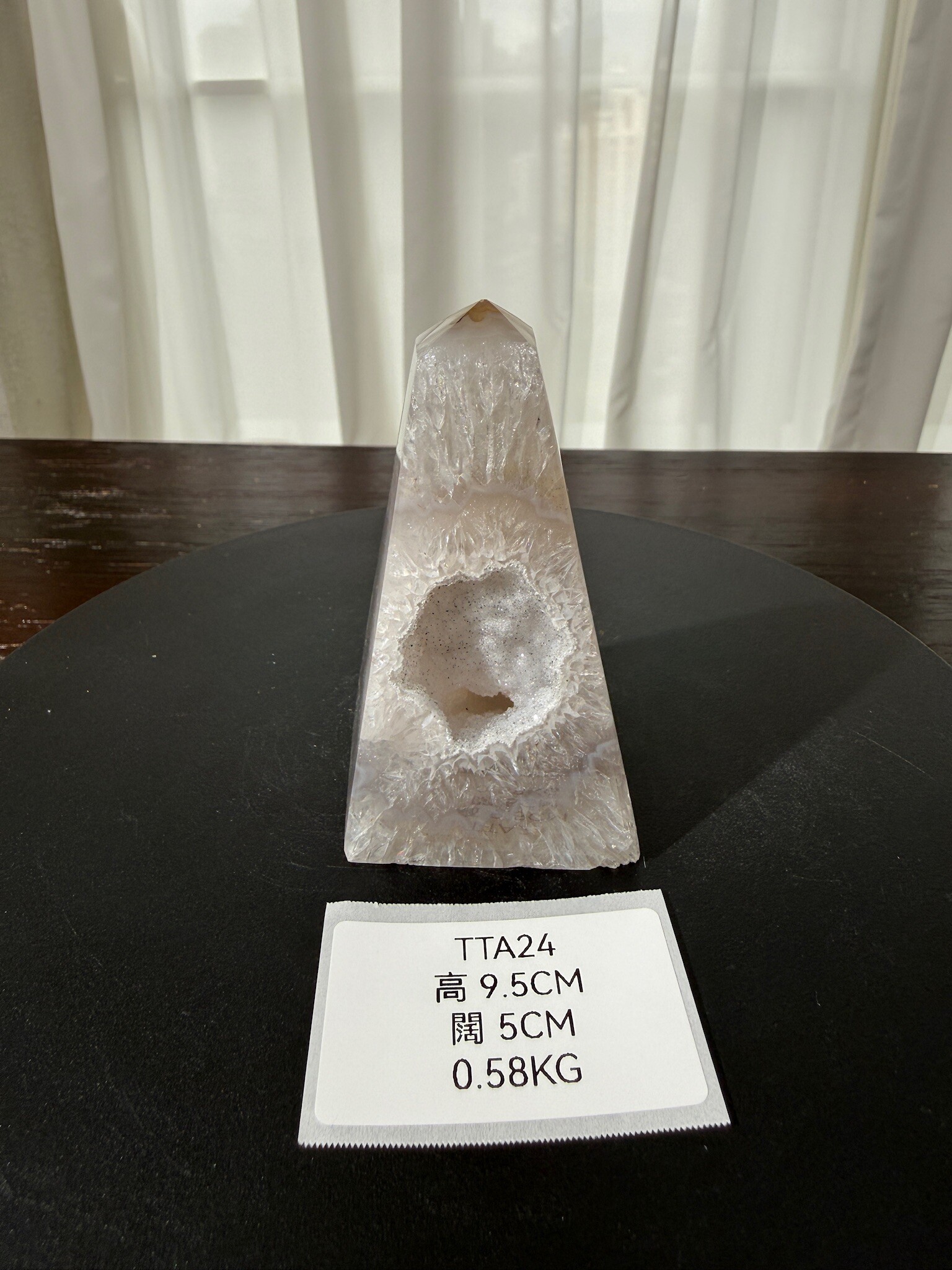 ZA351 TTA24 瑪瑙水晶方尖碑 高度9.5cm 闊度5cm 重量0.26kg