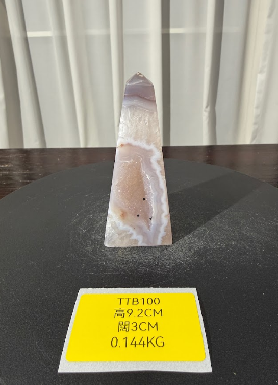 ZA487 TTB100 瑪瑙水晶方尖碑 高度9.2cm 闊度3cm 重量0.144kg