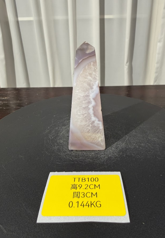 ZA487 TTB100 瑪瑙水晶方尖碑 高度9.2cm 闊度3cm 重量0.144kg