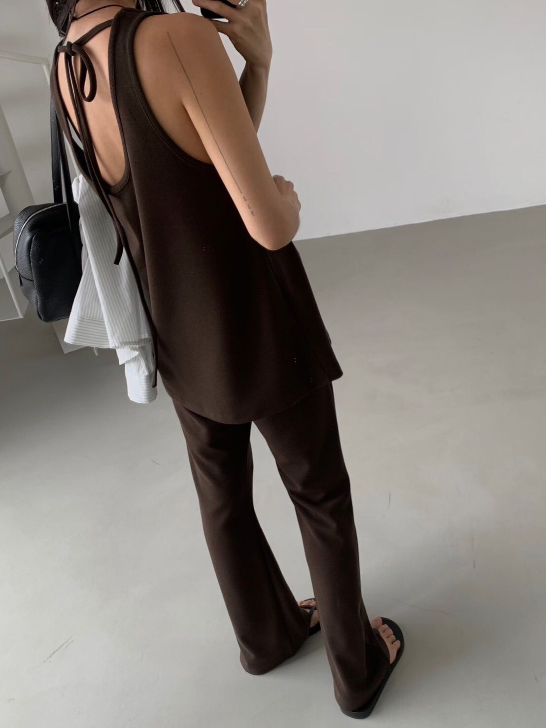 美背U綁帶長背心  休閒長褲(分售)