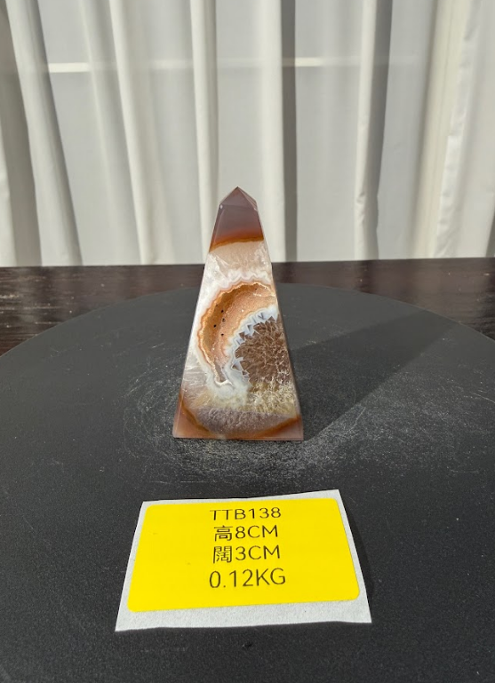 ZA525 TTB138 瑪瑙水晶方尖碑 高度8cm 闊度3cm 重量0.12kg