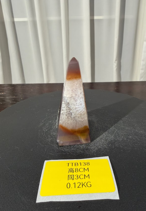 ZA525 TTB138 瑪瑙水晶方尖碑 高度8cm 闊度3cm 重量0.12kg