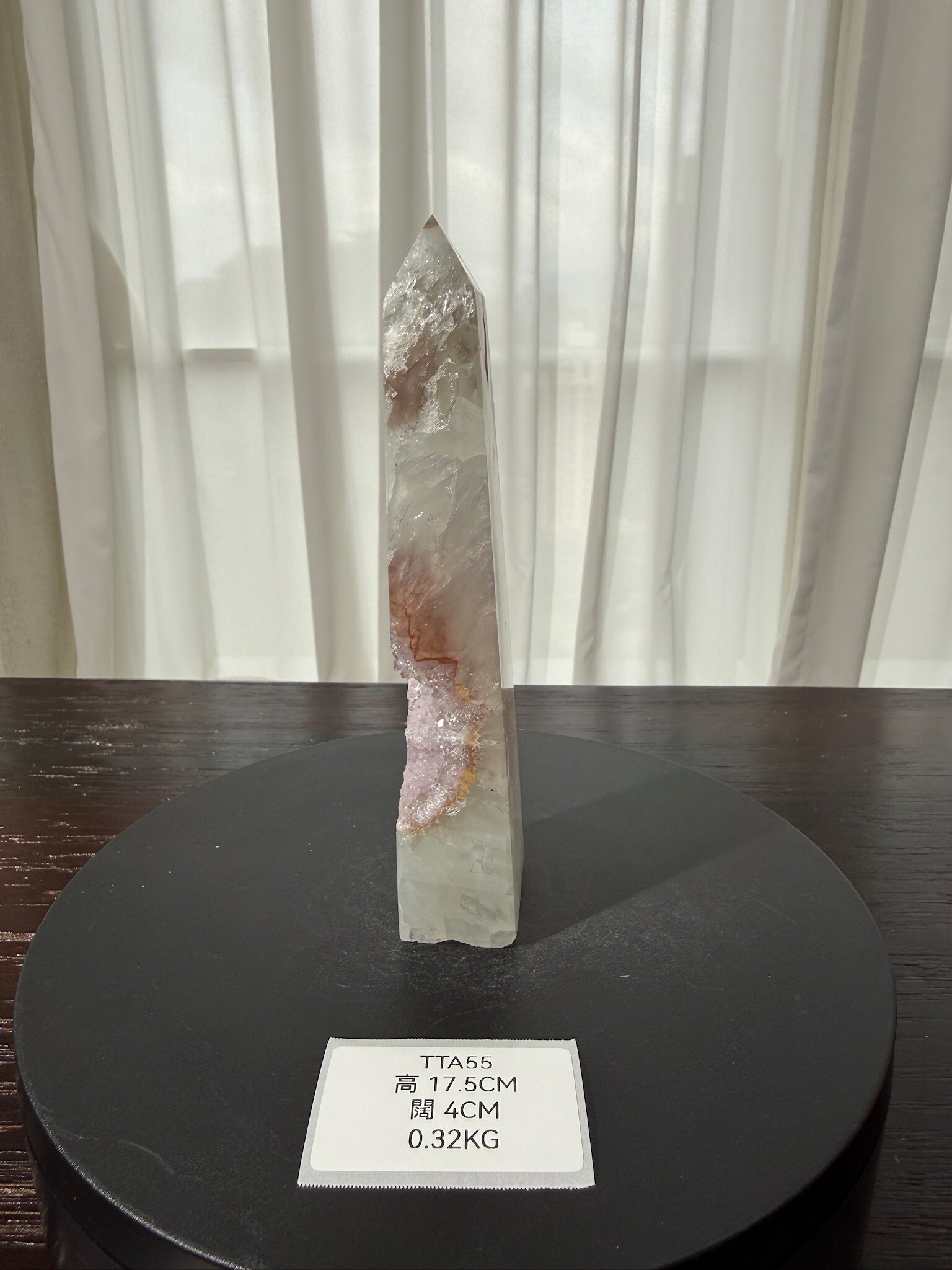 ZA382 TTA55 瑪瑙水晶方尖碑 高度17.5cm 闊度4cm 重量0.32kg