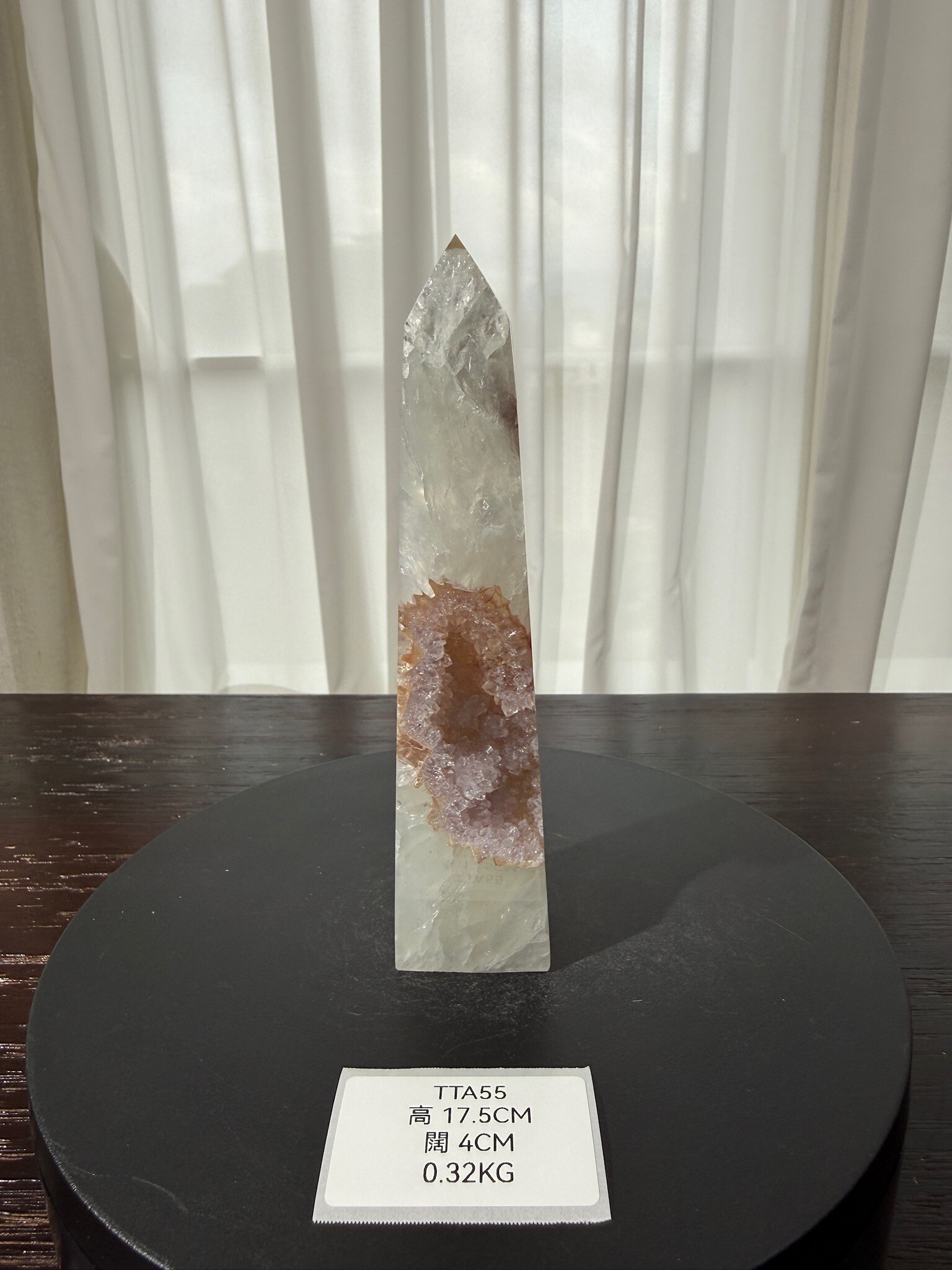 ZA382 TTA55 瑪瑙水晶方尖碑 高度17.5cm 闊度4cm 重量0.32kg