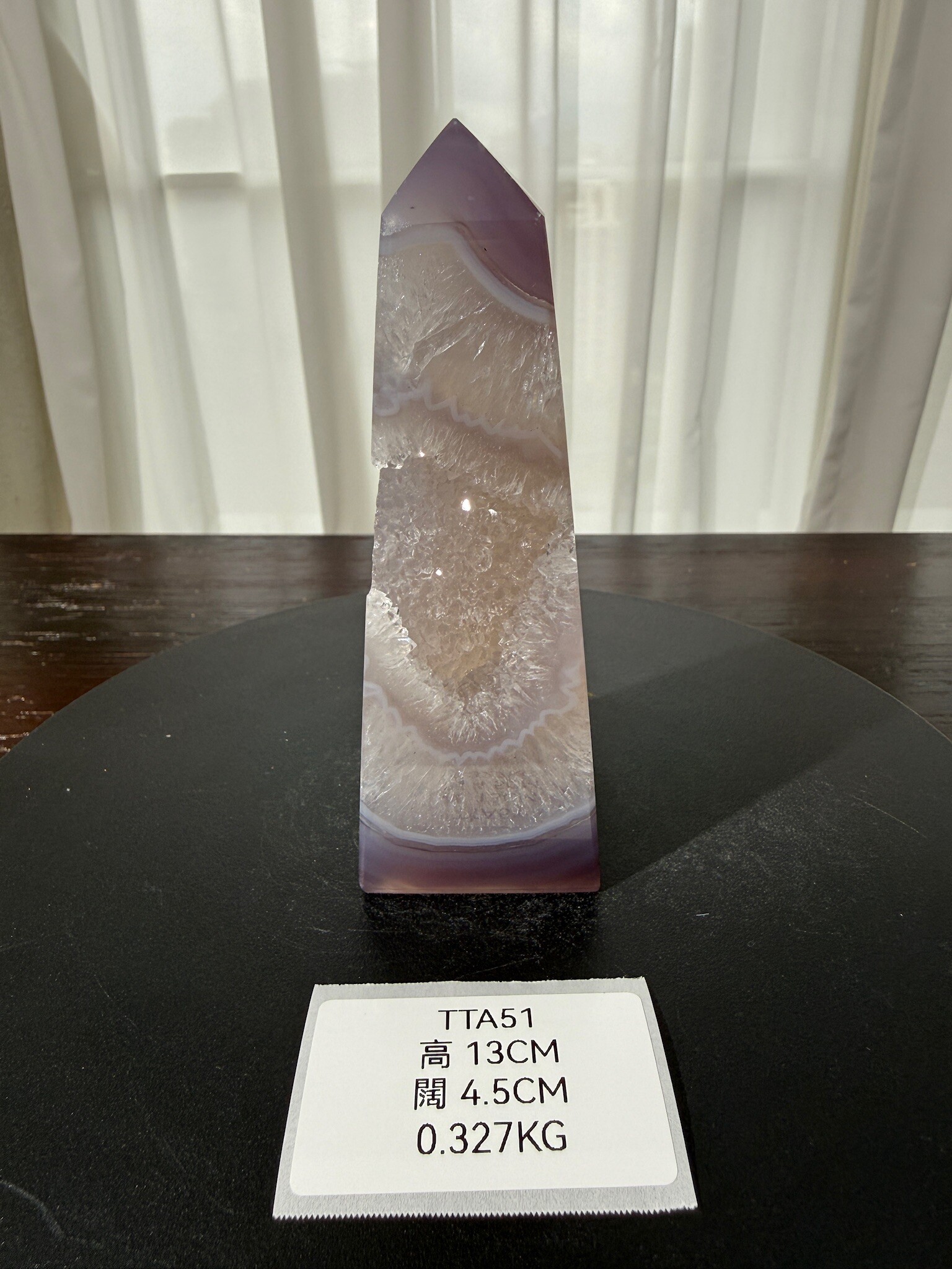 ZA378 TTA51 瑪瑙水晶方尖碑 高度13cm 闊度4.5cm 重量0.327kg