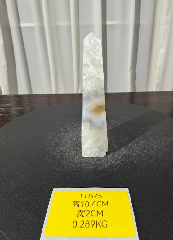ZA462 TTB75 瑪瑙水晶方尖碑 高度10.4cm 闊度2cm 重量0.289kg