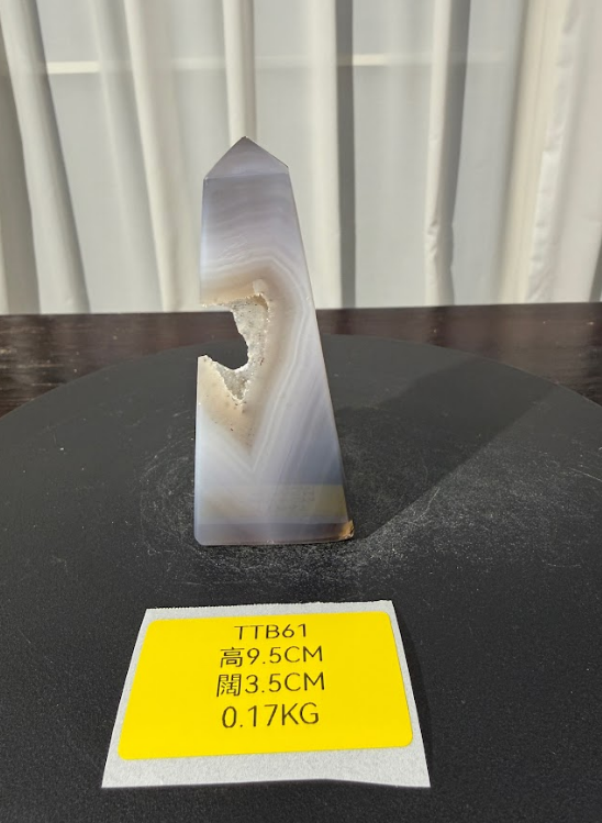 ZA448 TTB61 瑪瑙水晶方尖碑 高度9.5cm 闊度3.5cm 重量0.17kg