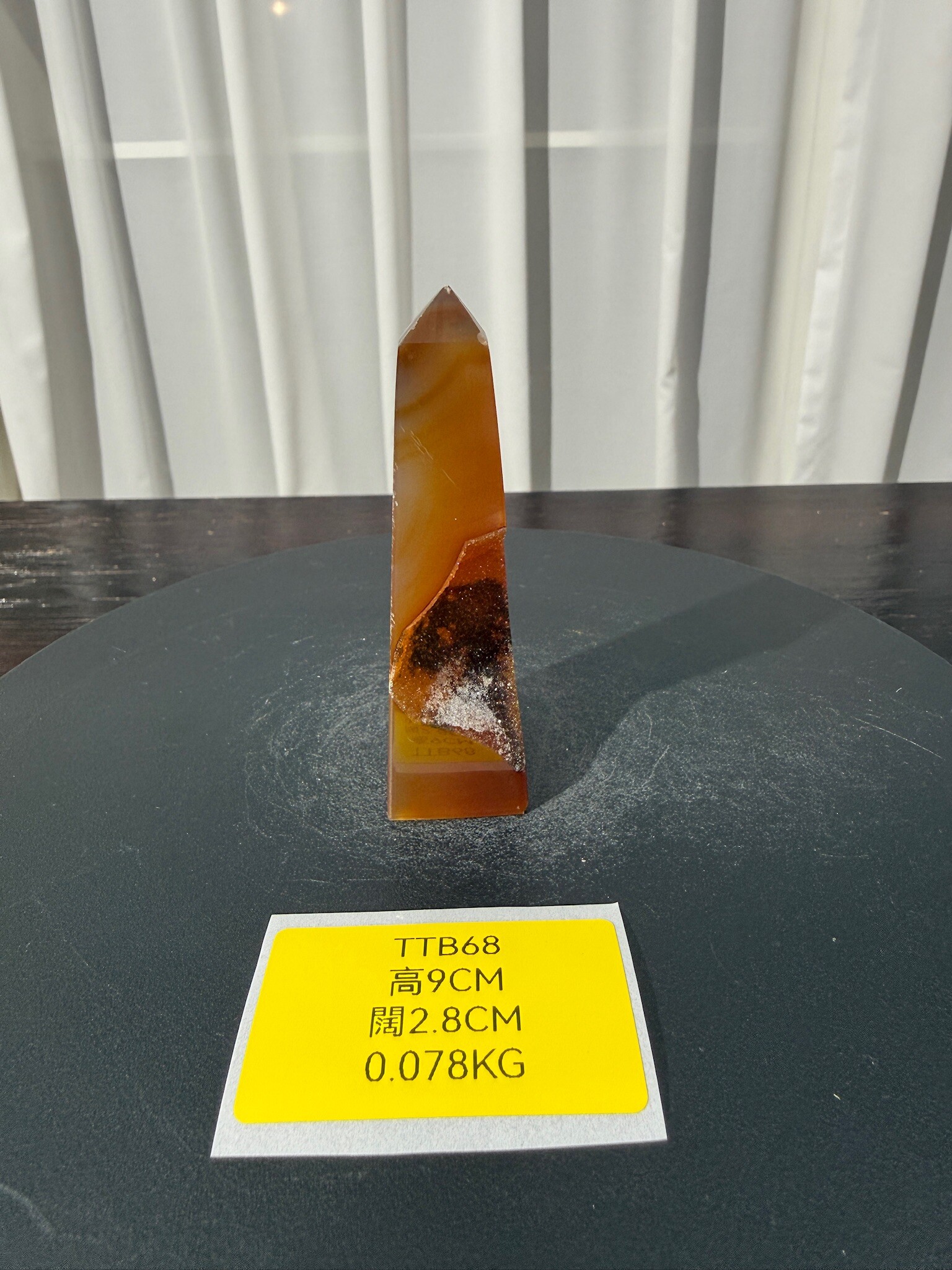 ZA455 TTB68 瑪瑙水晶方尖碑 高度9cm 闊度2.8cm 重量0.078kg