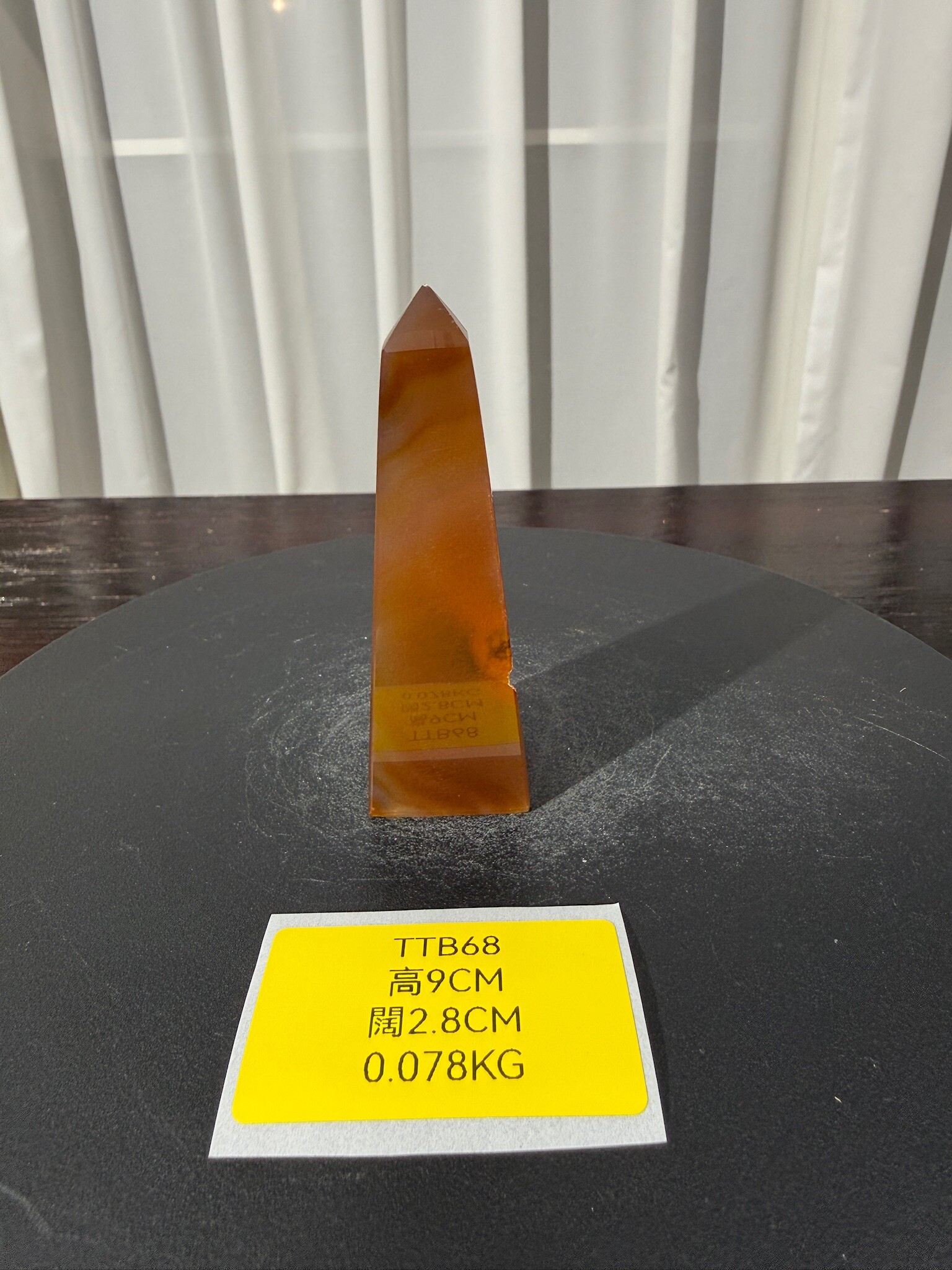 ZA455 TTB68 瑪瑙水晶方尖碑 高度9cm 闊度2.8cm 重量0.078kg