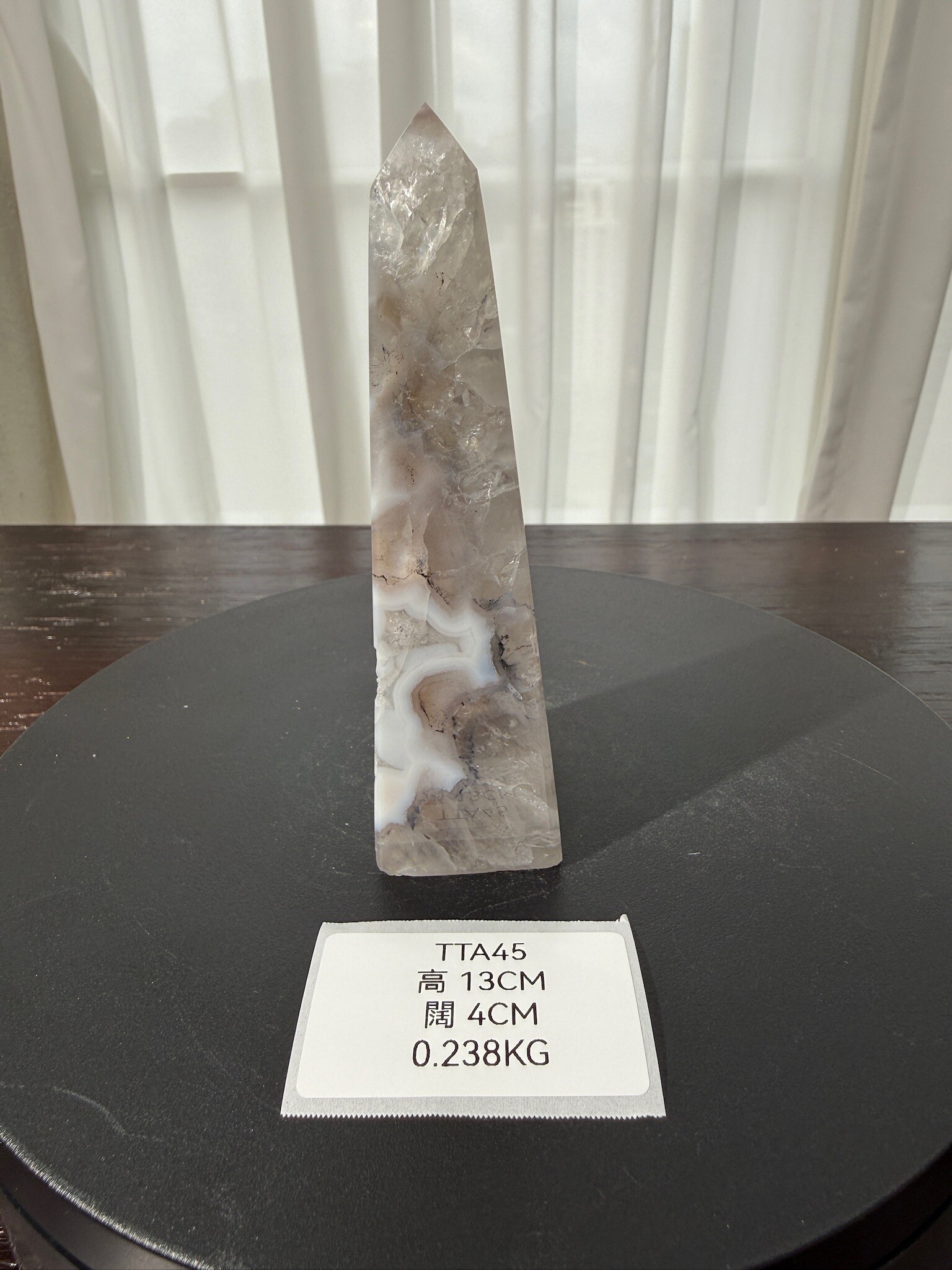 ZA372 TTA45 瑪瑙水晶方尖碑 高度13cm 闊度4cm 重量0.238kg