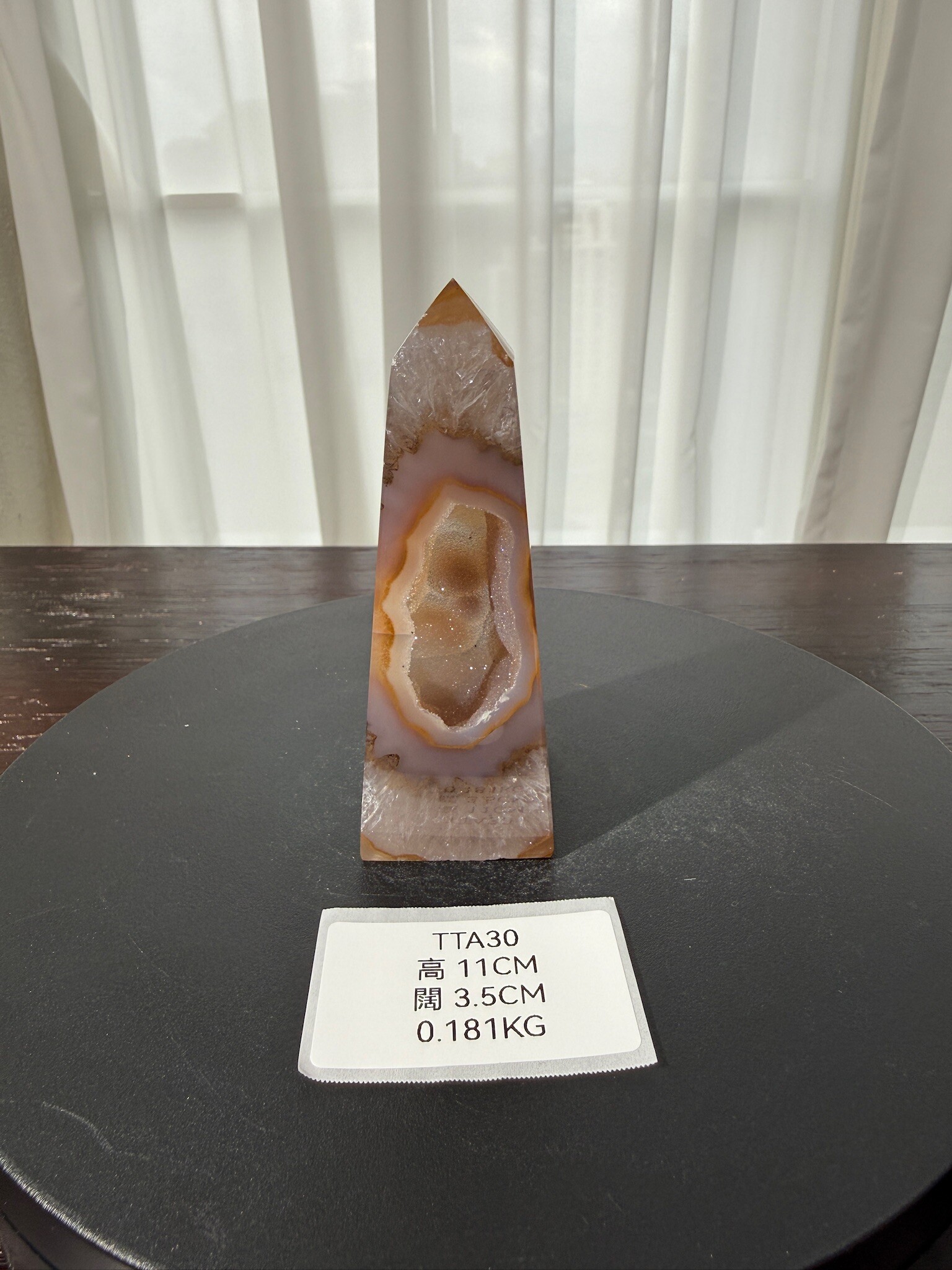 ZA357 TTA30 瑪瑙水晶方尖碑 高度11cm 闊度3.5cm 重量0.181kg