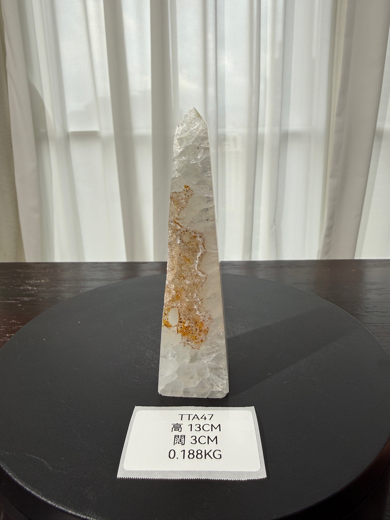 ZA374 TTA47 瑪瑙水晶方尖碑 高度13cm 闊度3cm 重量0.188kg