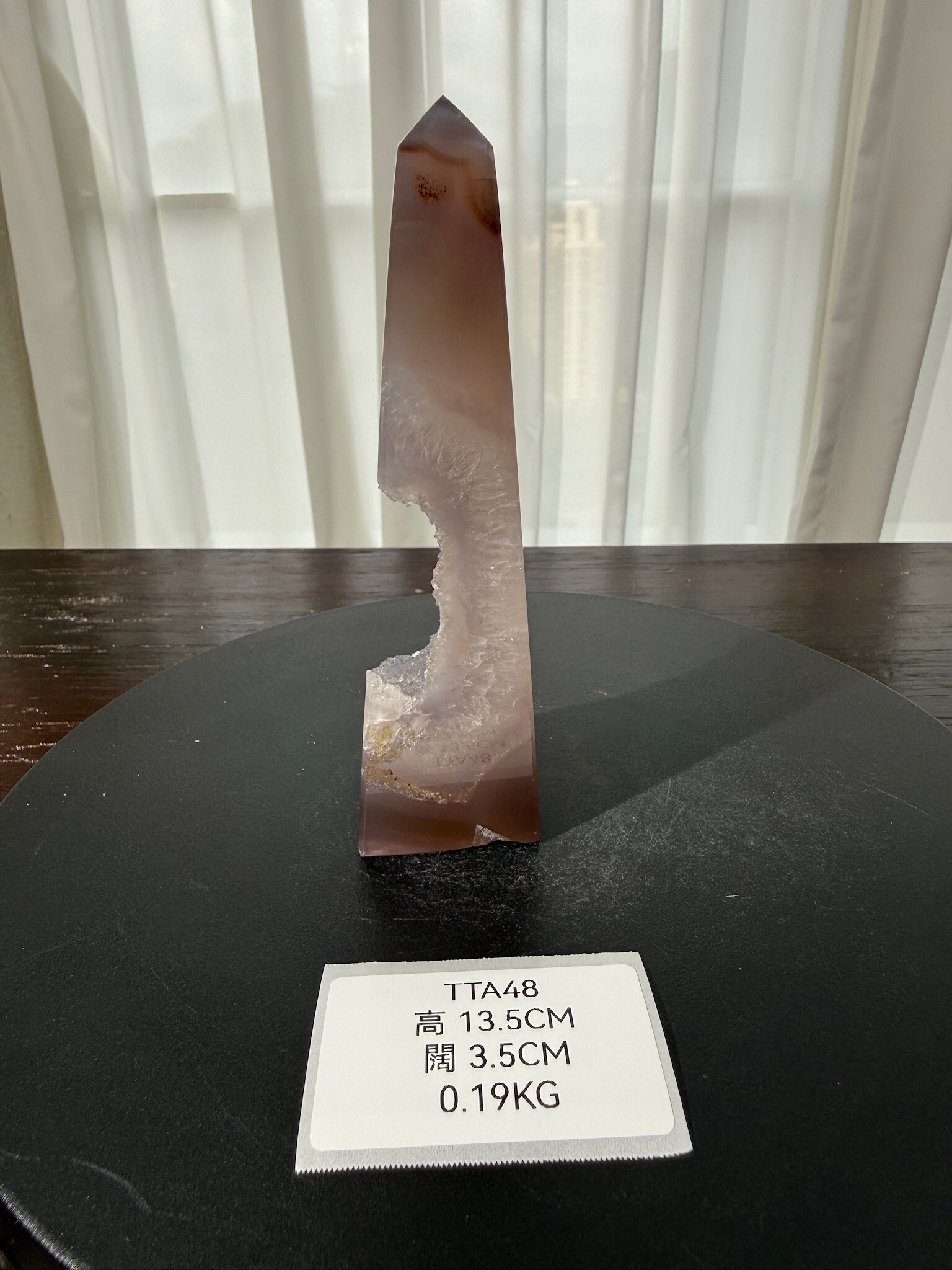 ZA375 TTA48 瑪瑙水晶方尖碑 高度13.5cm 闊度3.5cm 重量0.19kg