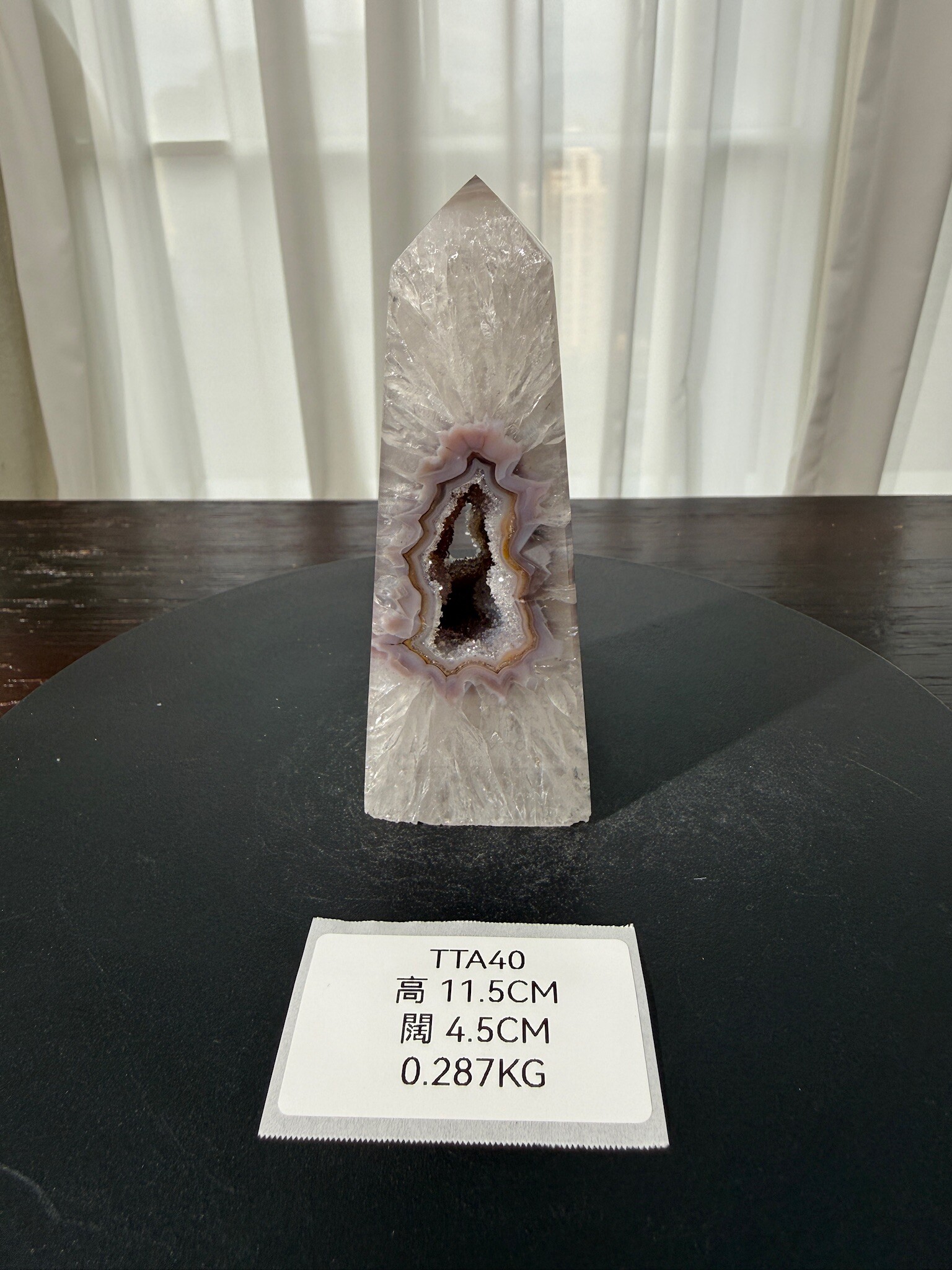 ZA367 TTA40 瑪瑙水晶方尖碑 高度11.5cm 闊度4.5cm 重量0.287kg