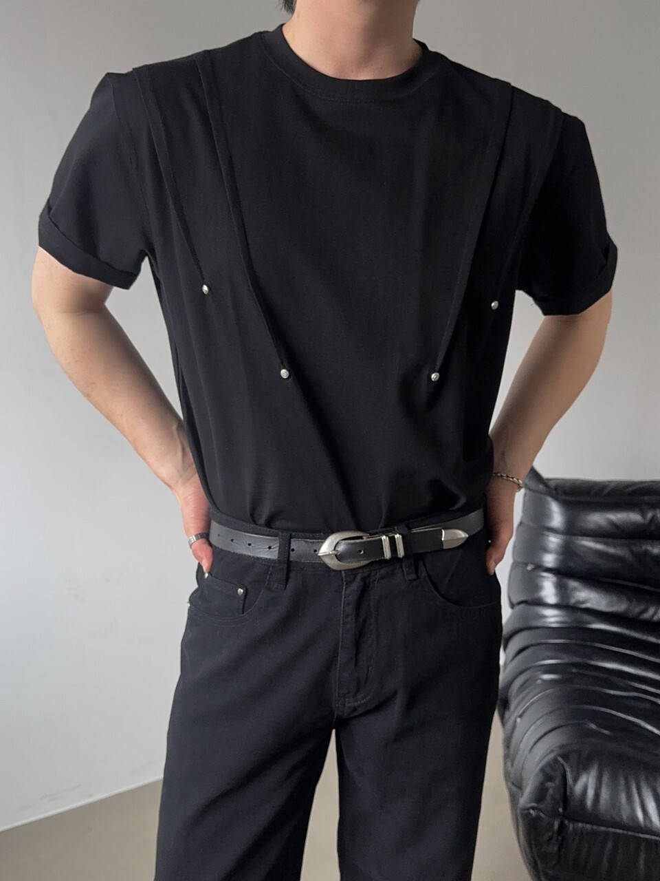Foren Rivet Cut Short Sleeve T-shirt