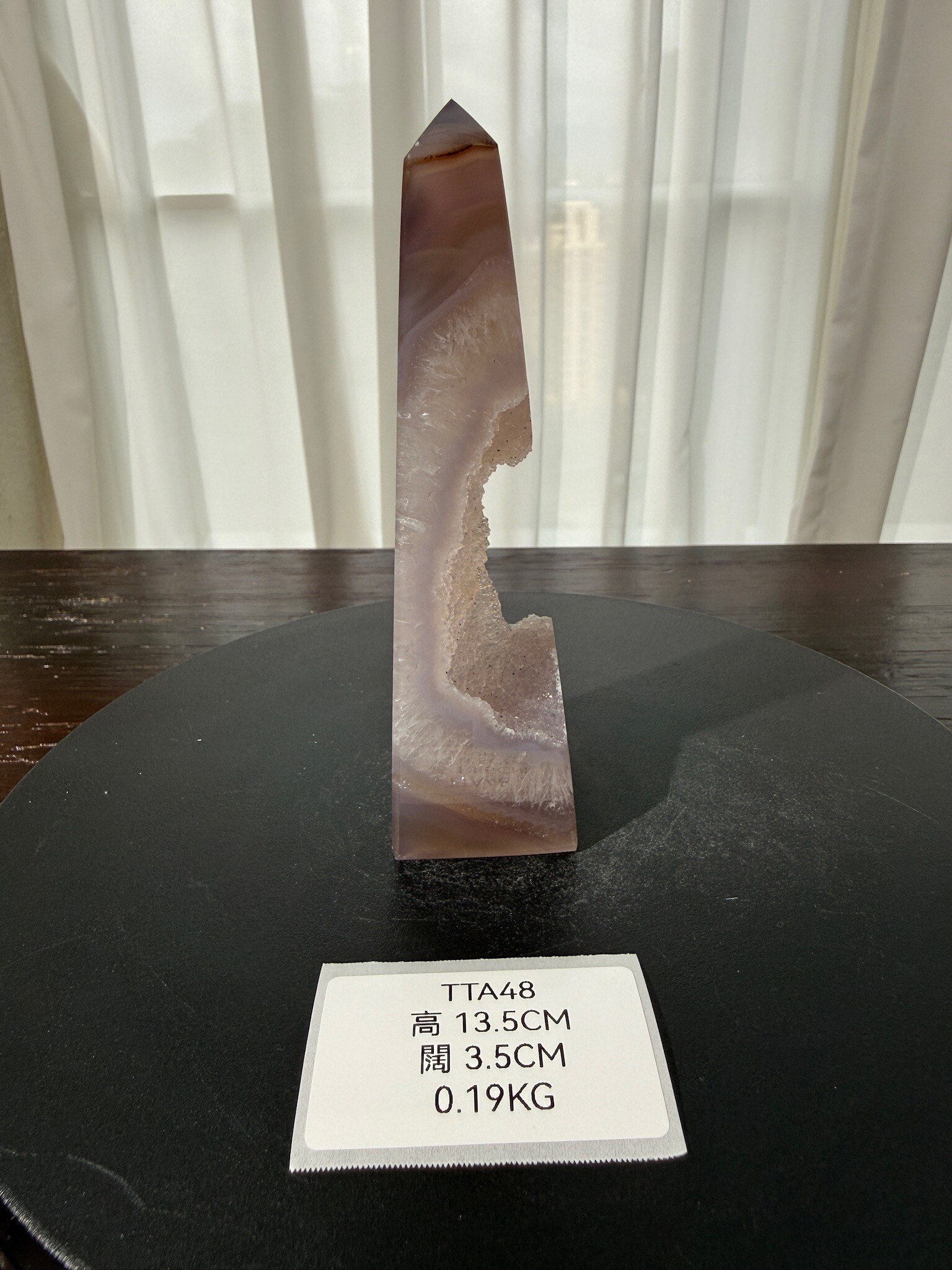 ZA375 TTA48 瑪瑙水晶方尖碑 高度13.5cm 闊度3.5cm 重量0.19kg