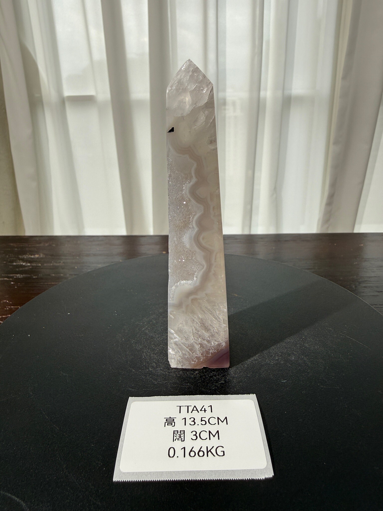 ZA368 TTA41 瑪瑙水晶方尖碑 高度13.5cm 闊度3cm 重量0.166kg