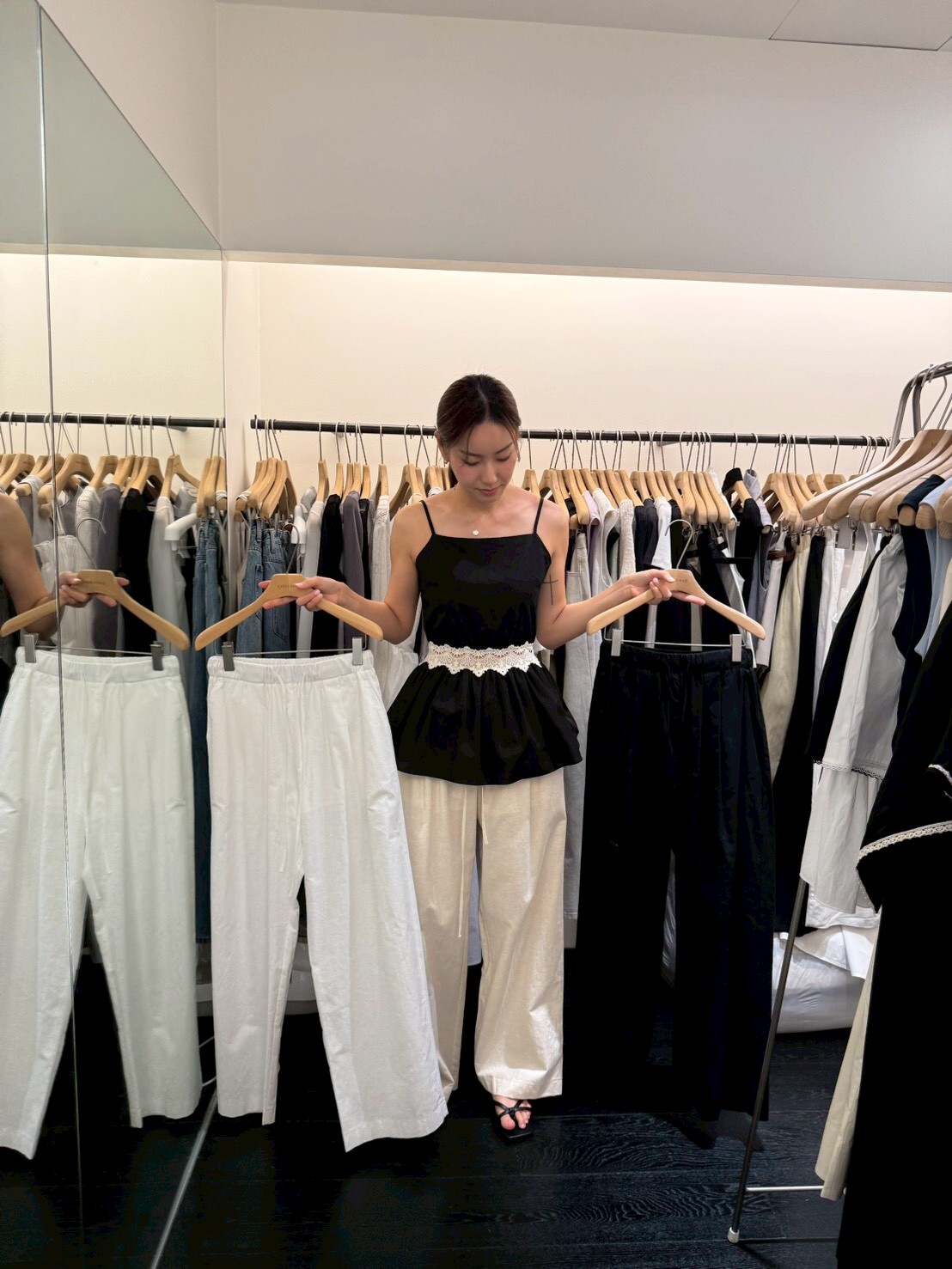 OB6113 全橡根寬腳長褲