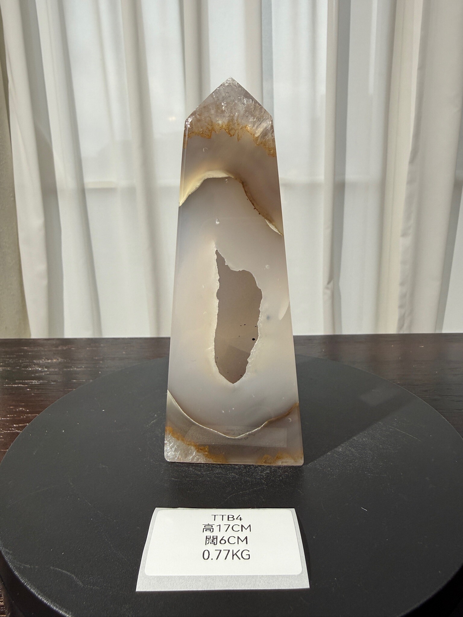 ZA391 TTB4 瑪瑙水晶方尖碑 高度17cm 闊度6cm 重量0.77kg