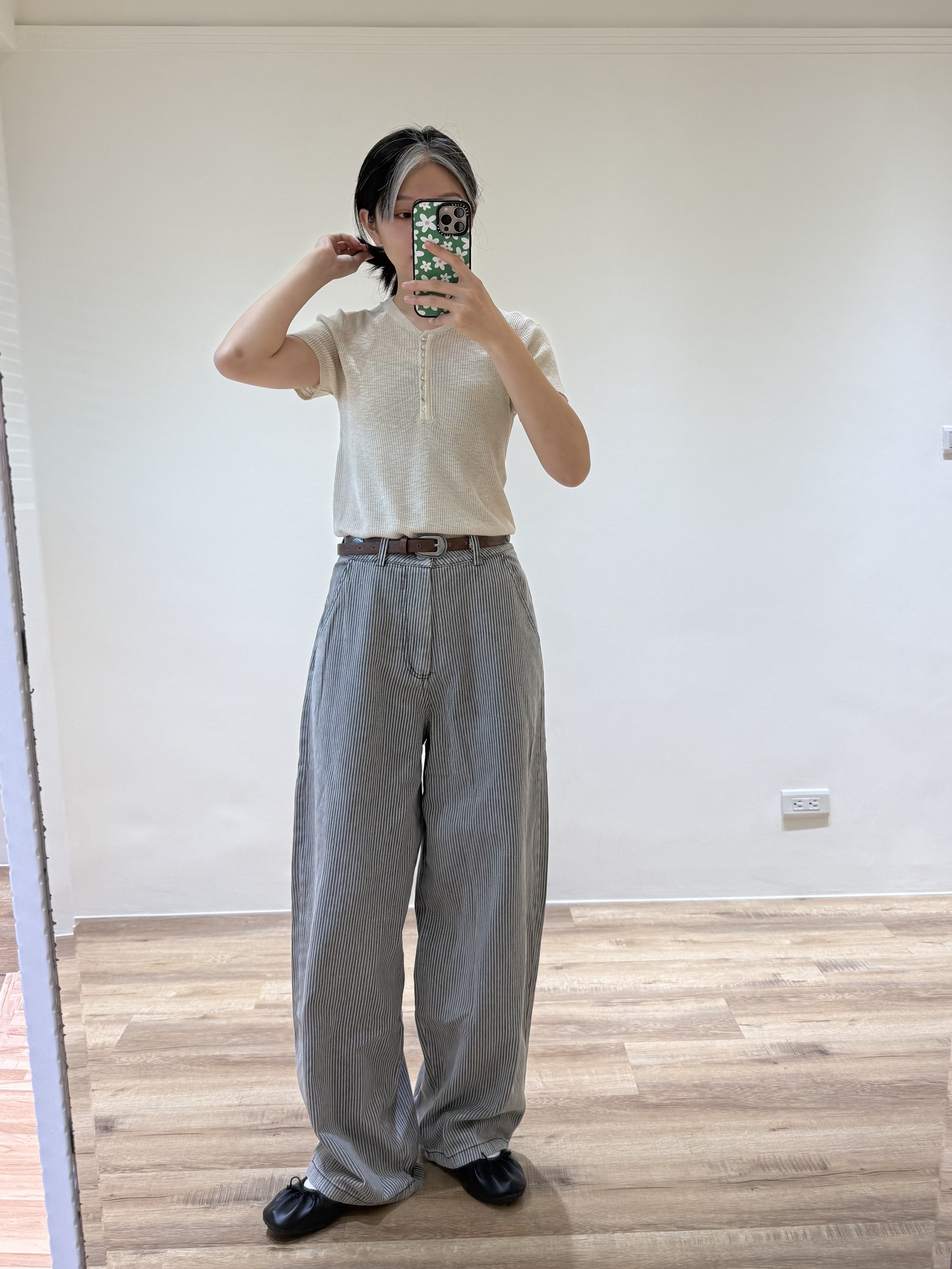 坑紋開扣上衣 (黃)