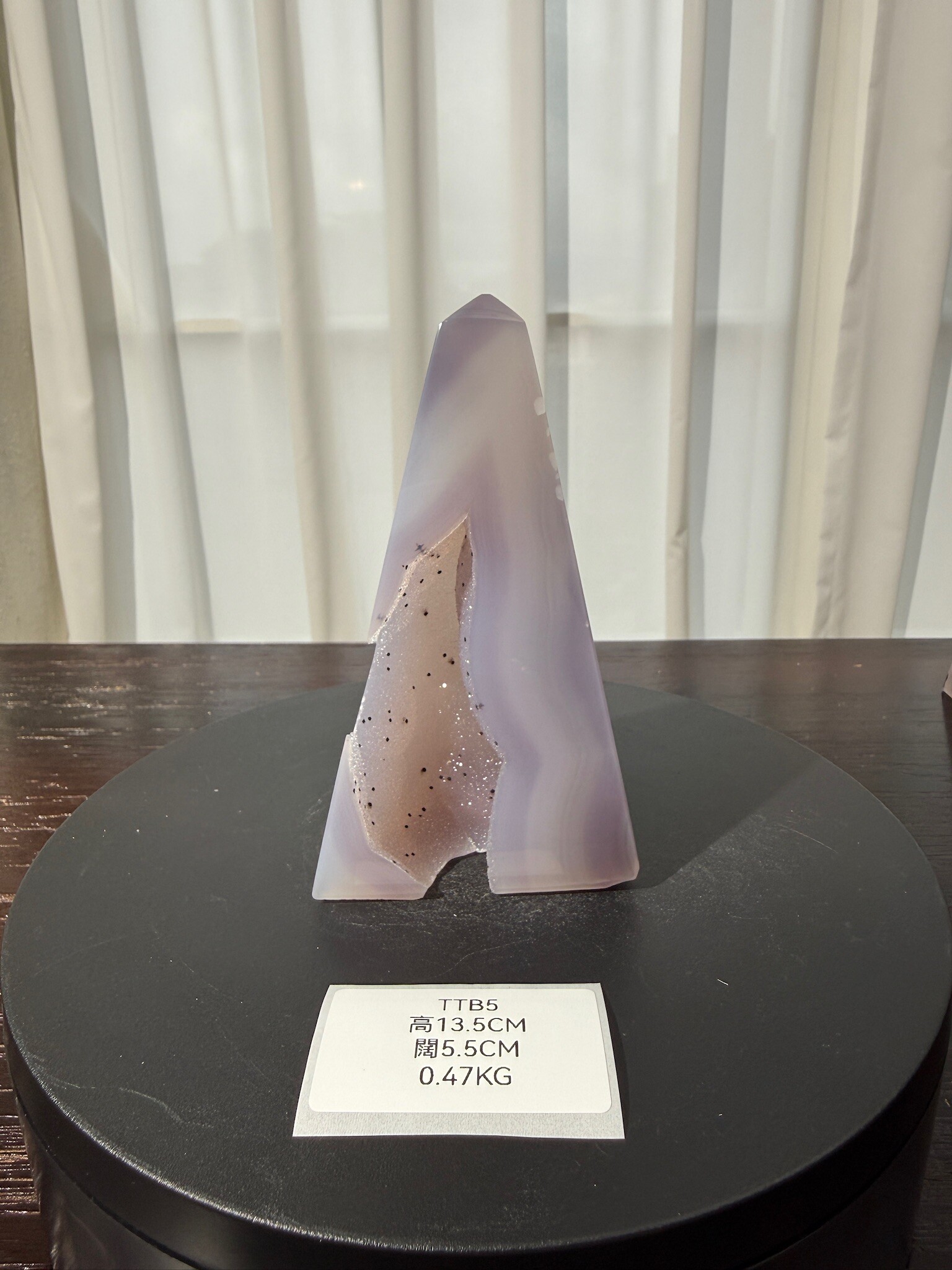 ZA392 TTB5 瑪瑙水晶方尖碑 高度13.5cm 闊度5.5cm 重量0.47kg