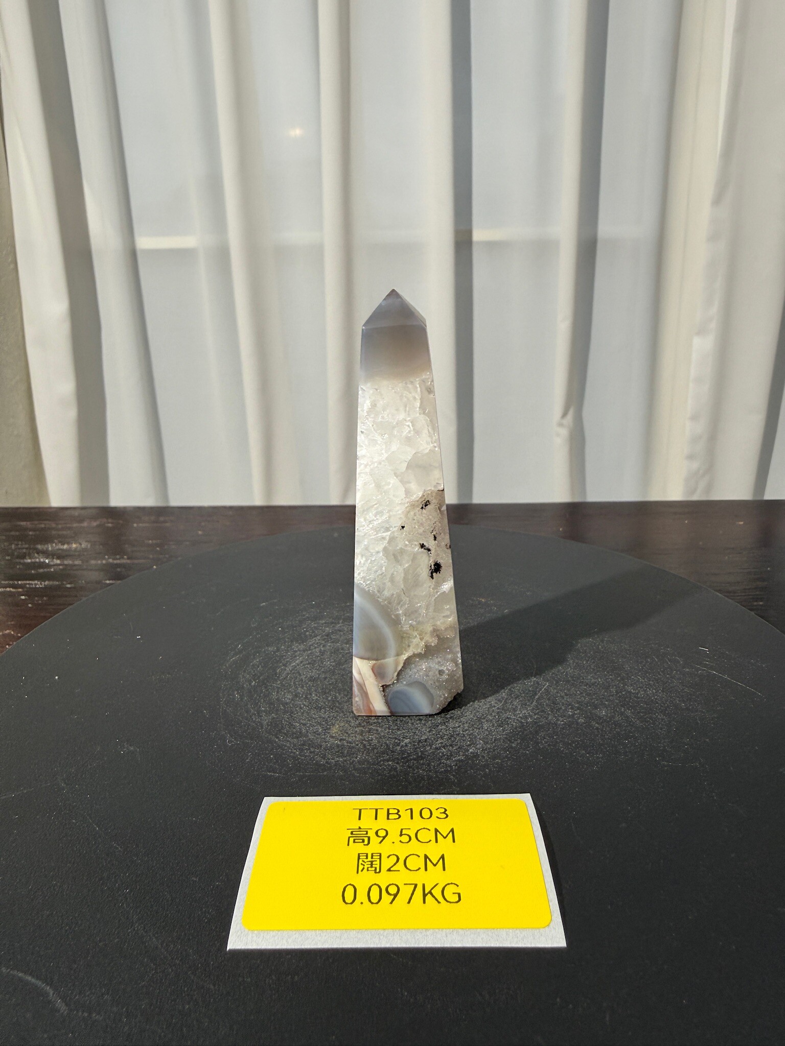 ZA490 TTB103 瑪瑙水晶方尖碑 高度9.5cm 闊度2cm 重量0.097kg