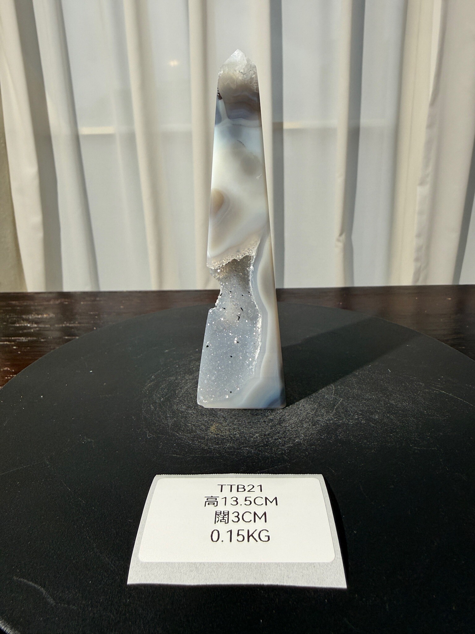 ZA408 TTB21 瑪瑙水晶方尖碑 高度13.5cm 闊度3cm 重量0.15kg