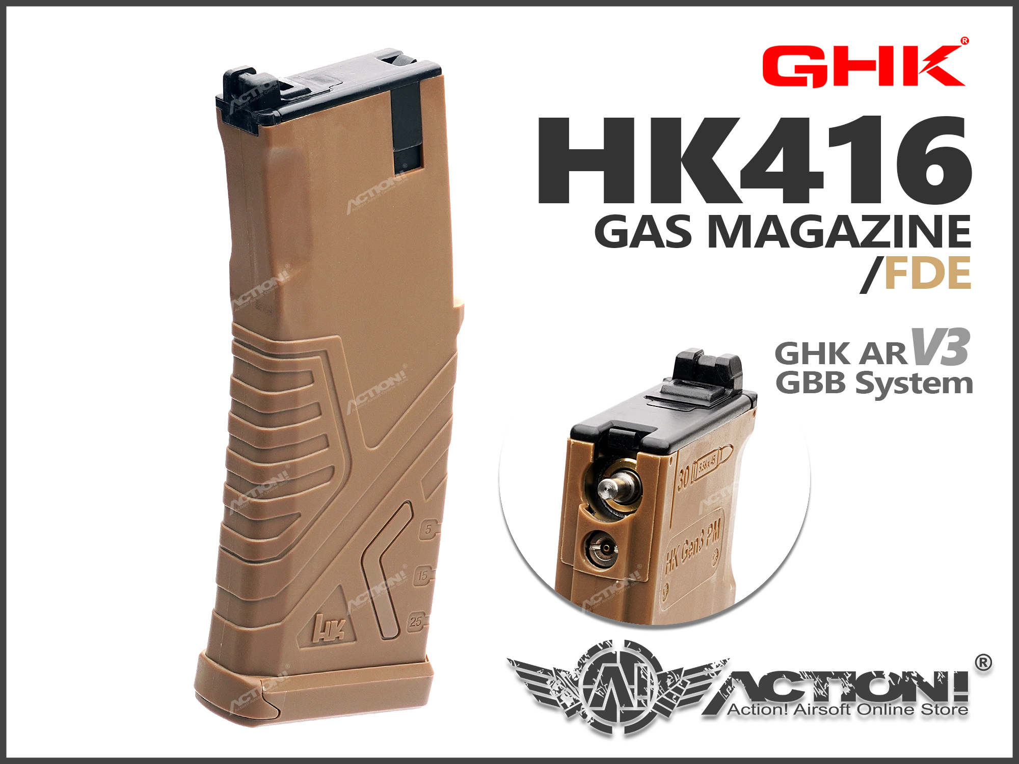 GHK - HK416 32rds Gas Magazine (FDE) for GHK HK416A5 /M