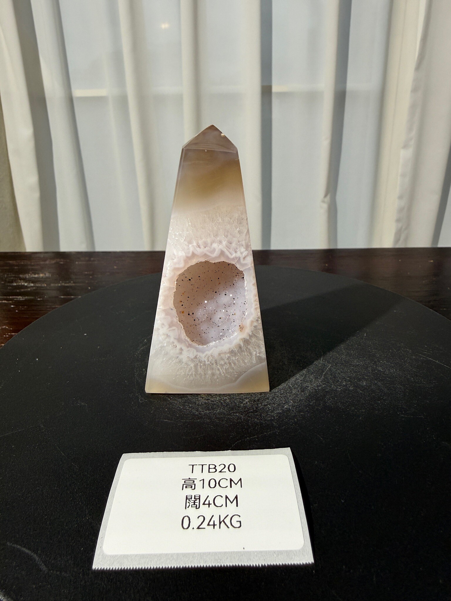 ZA407 TTB20 瑪瑙水晶方尖碑 高度10cm 闊度4cm 重量0.24kg