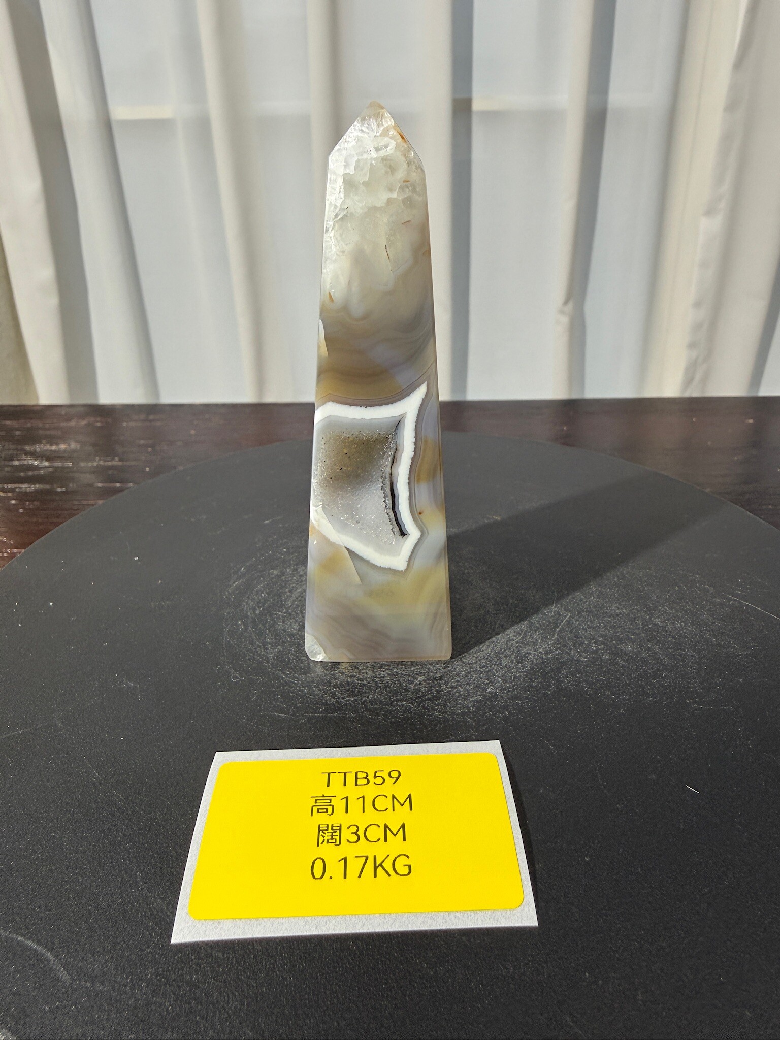 ZA446 TTB59 瑪瑙水晶方尖碑 高度11cm 闊度3cm 重量0.17kg