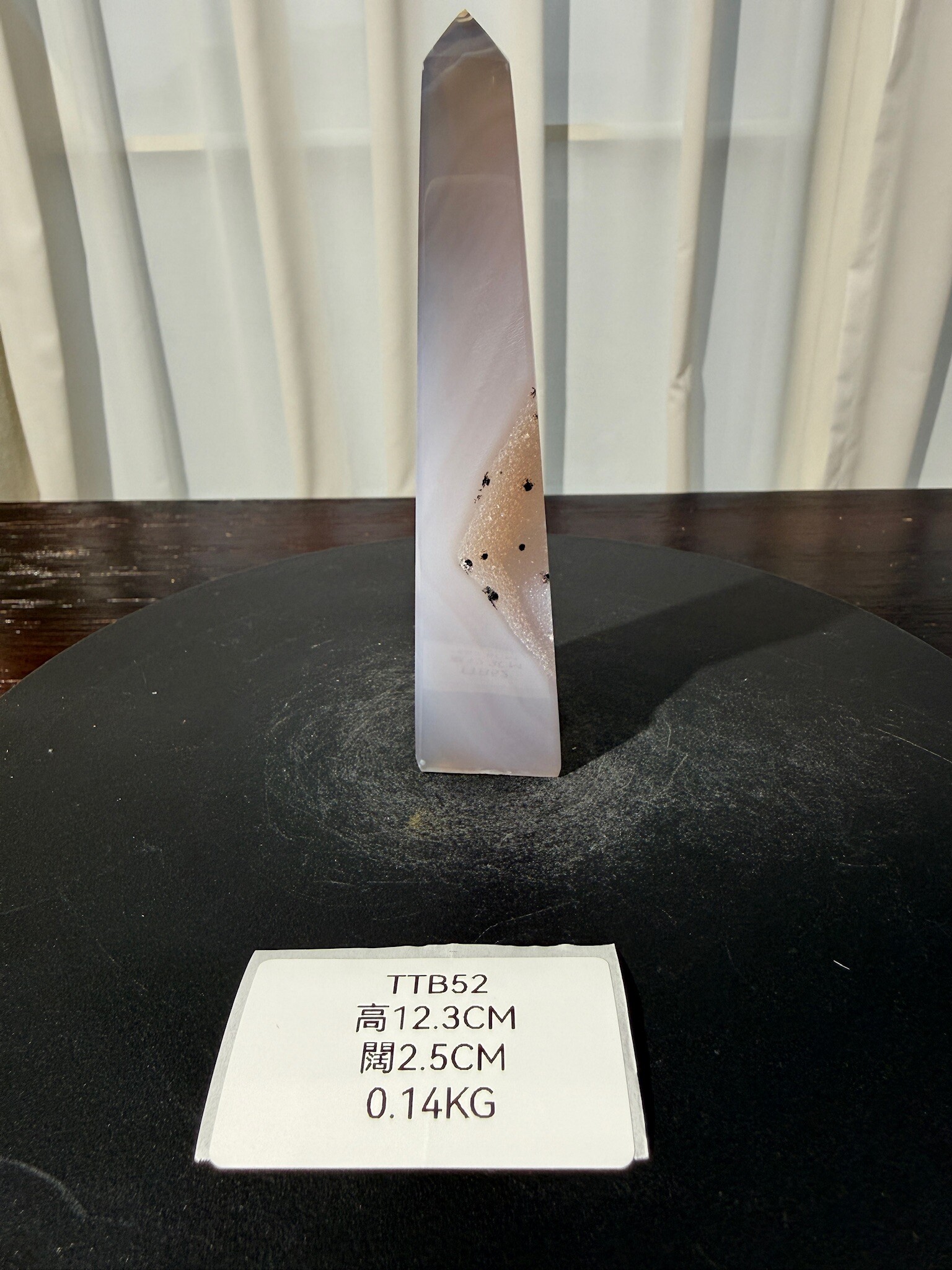 ZA439 TTB52 瑪瑙水晶方尖碑 高度12.3cm 闊度2.5cm 重量0.14kg