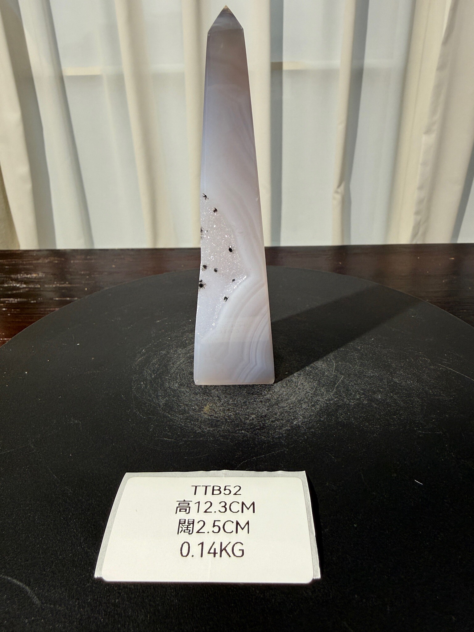 ZA439 TTB52 瑪瑙水晶方尖碑 高度12.3cm 闊度2.5cm 重量0.14kg