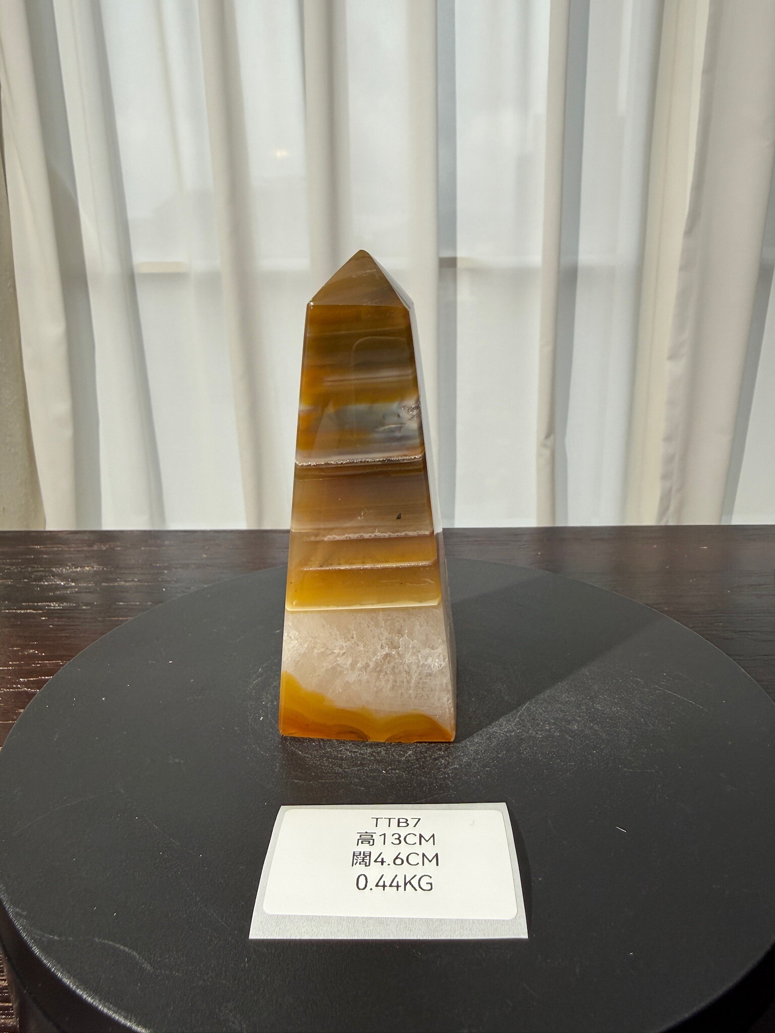 ZA394 TTB7 瑪瑙水晶方尖碑 高度13cm 闊度4.6cm 重量0.44kg