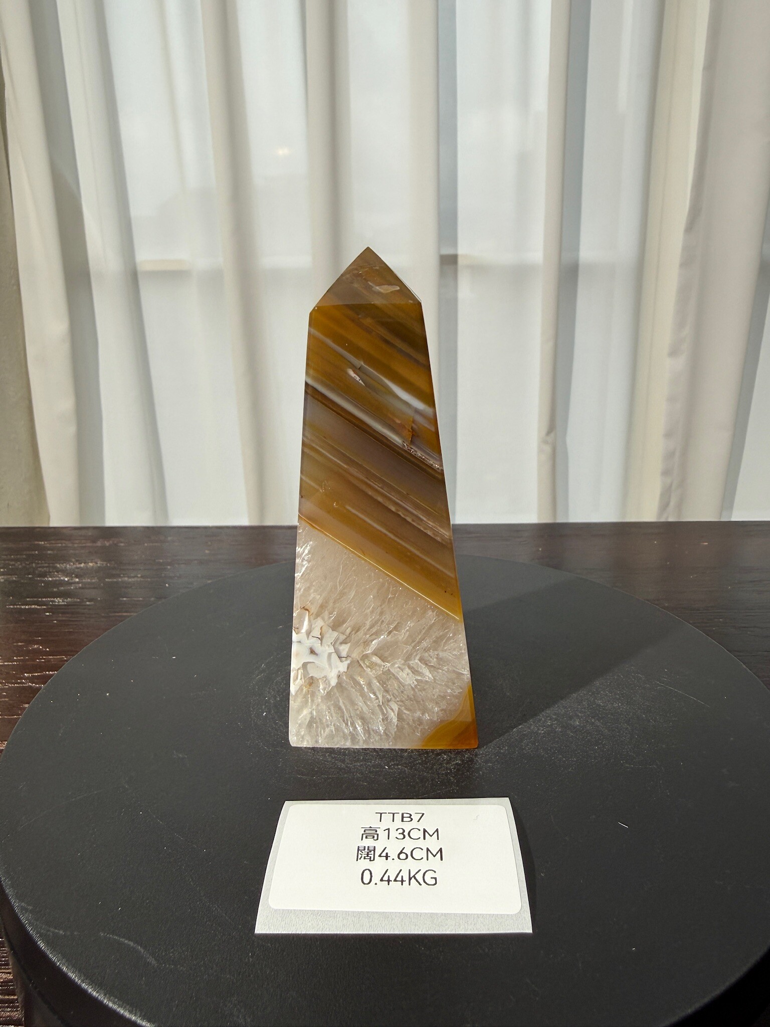 ZA394 TTB7 瑪瑙水晶方尖碑 高度13cm 闊度4.6cm 重量0.44kg