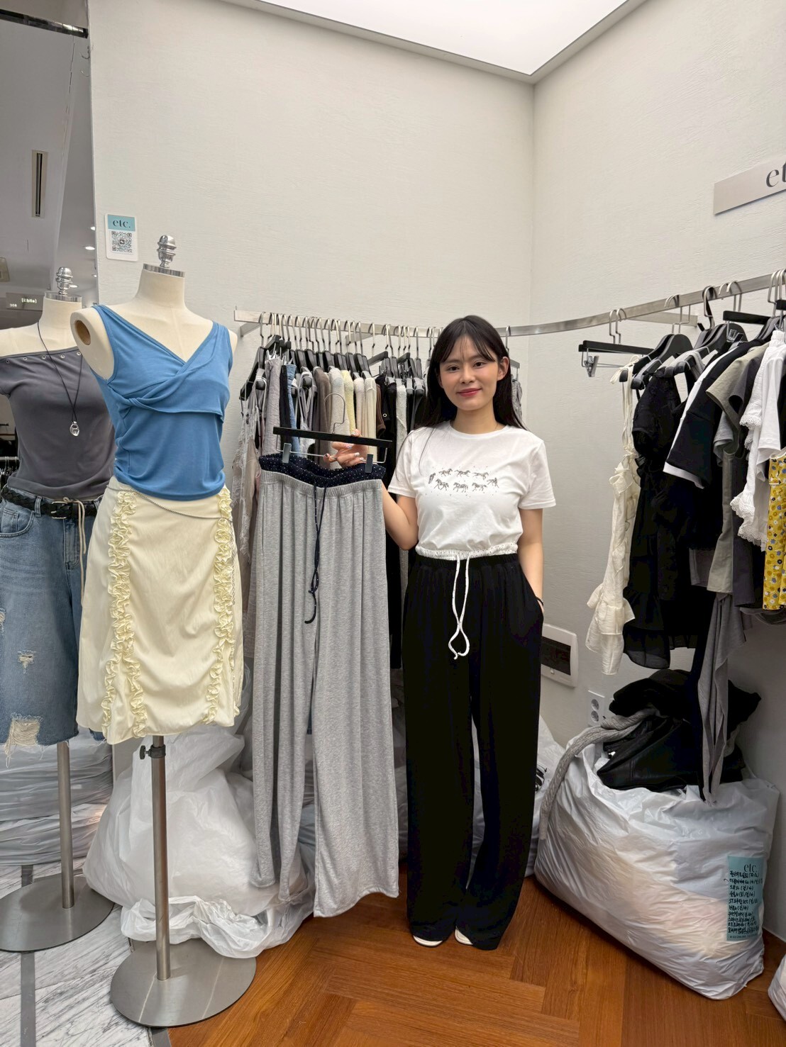 MK6108 撞色雙褲頭棉長褲