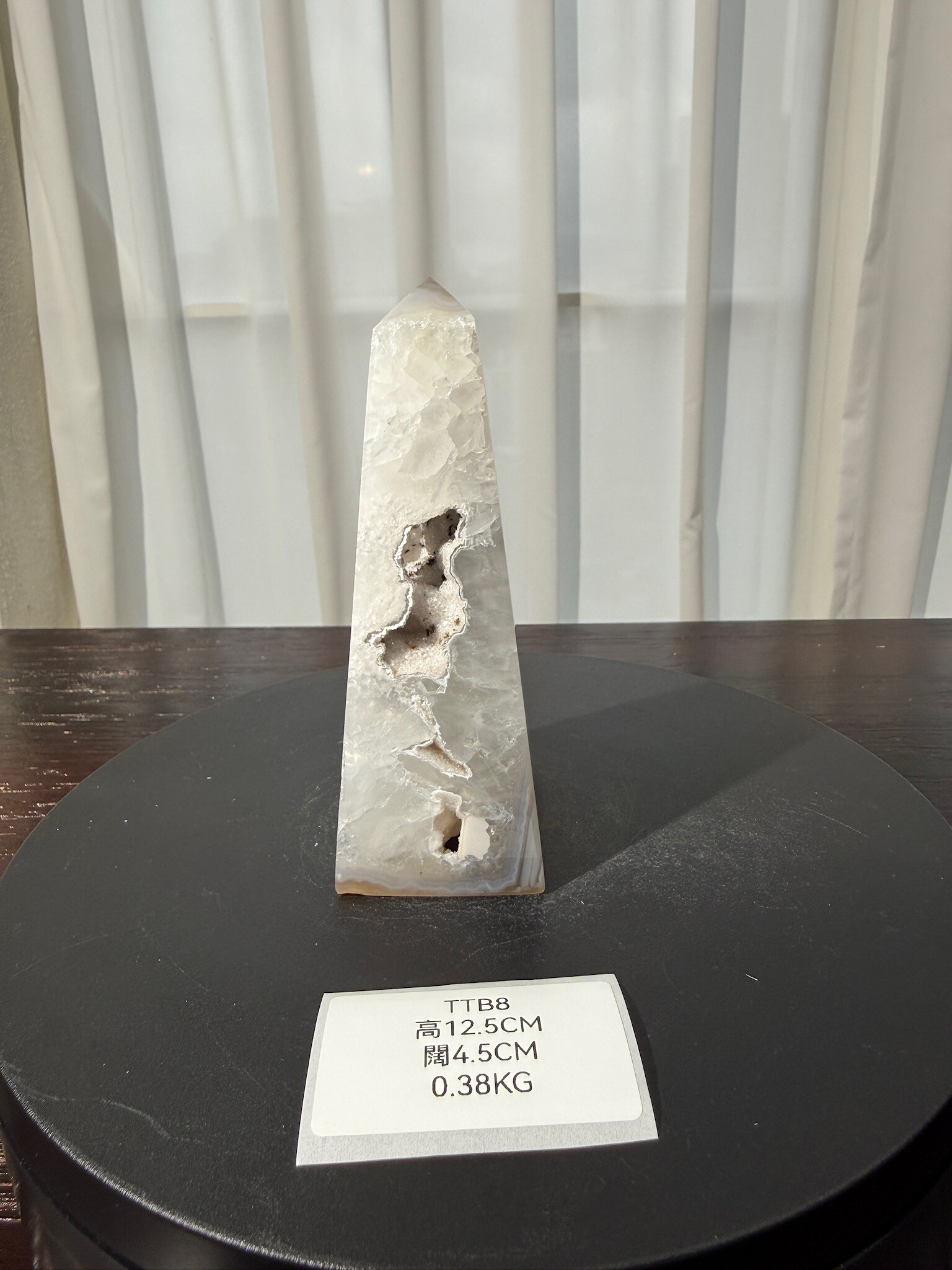 ZA395 TTB8 瑪瑙水晶方尖碑 高度12.5cm 闊度4.5cm 重量0.38kg