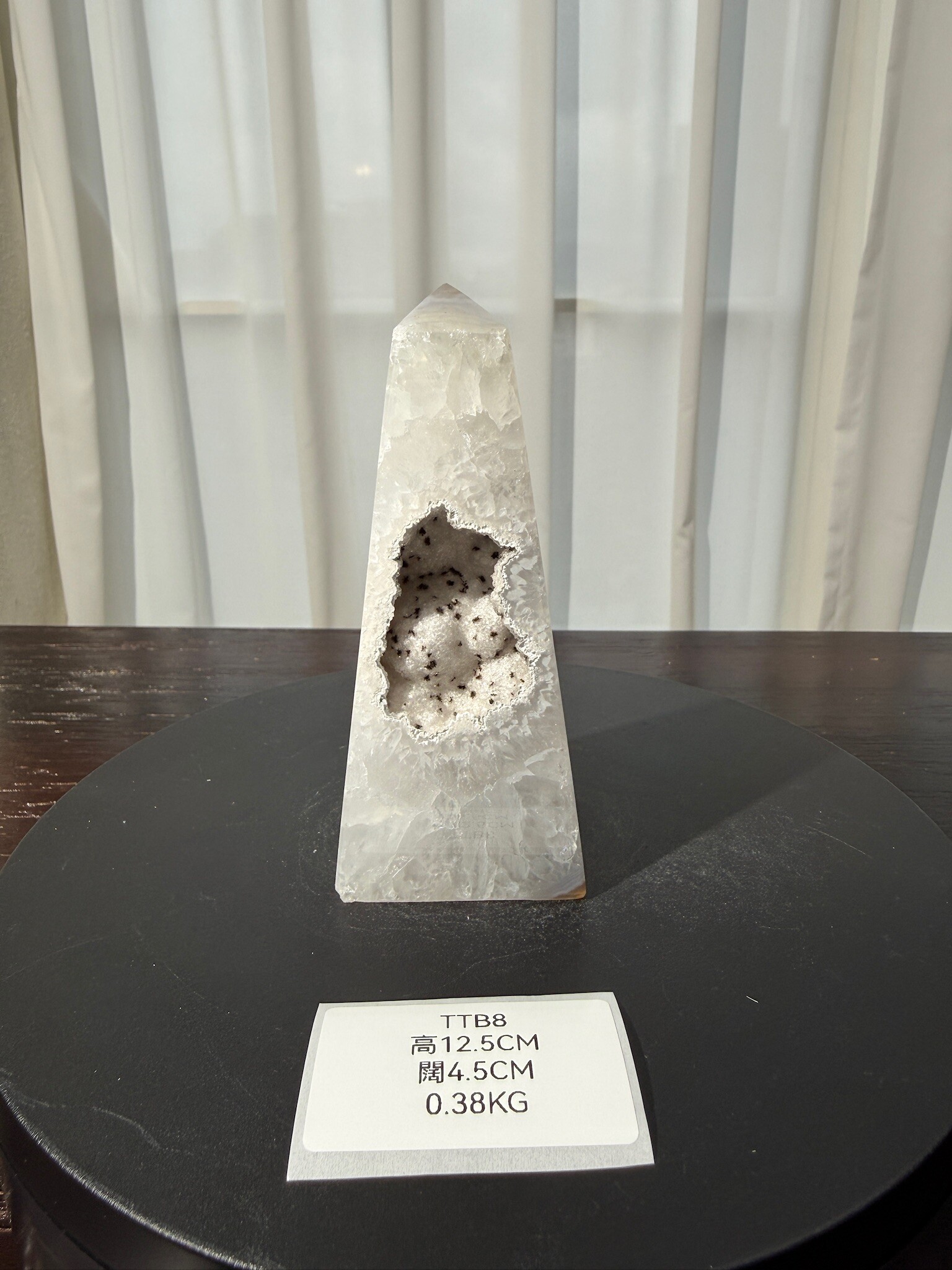 ZA395 TTB8 瑪瑙水晶方尖碑 高度12.5cm 闊度4.5cm 重量0.38kg